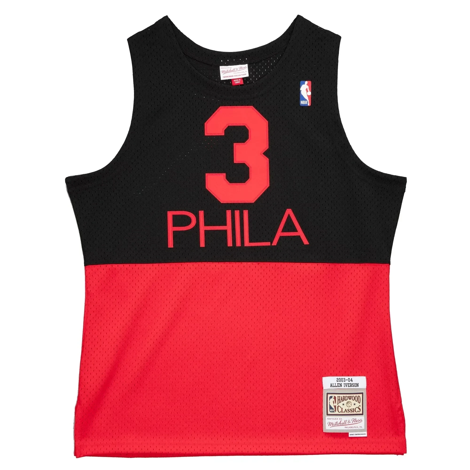 Allen Iverson Philadelphia 76ers Mitchell Ness 2003-2004 Hardwood Classics Reload 2.0 Swingman Black NBA Jersey Men's