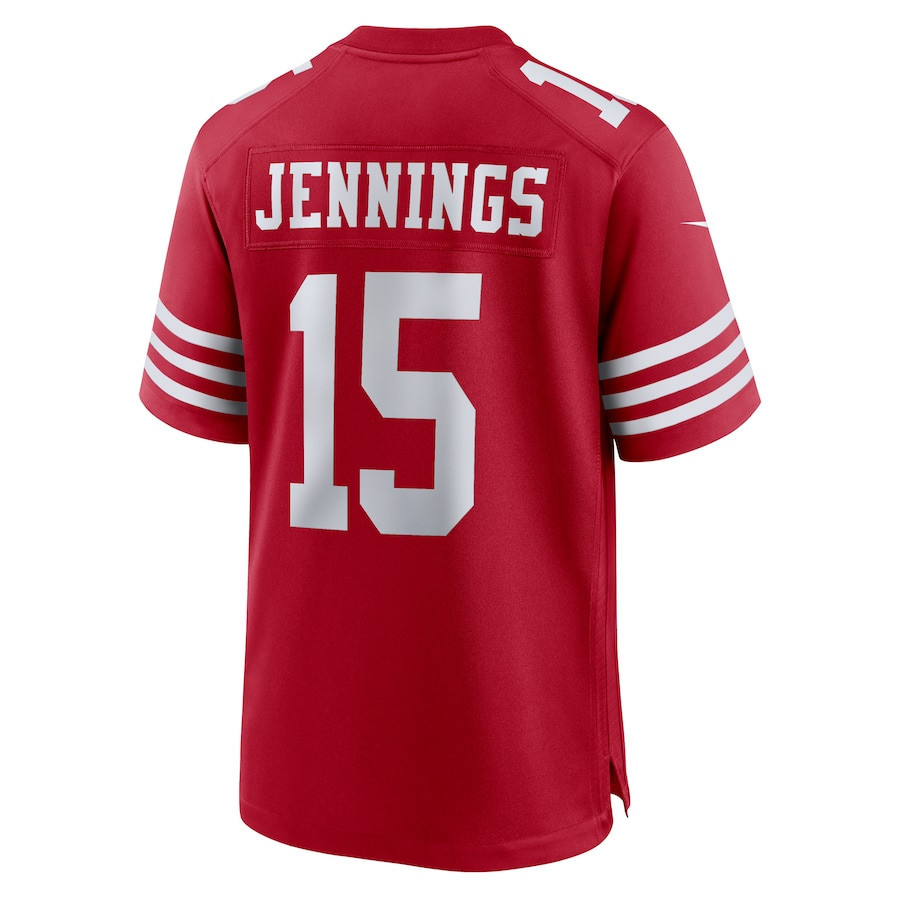 Jauan Jennings 15 San Francisco 49ers Game Scarlet NFL Jersey Men's