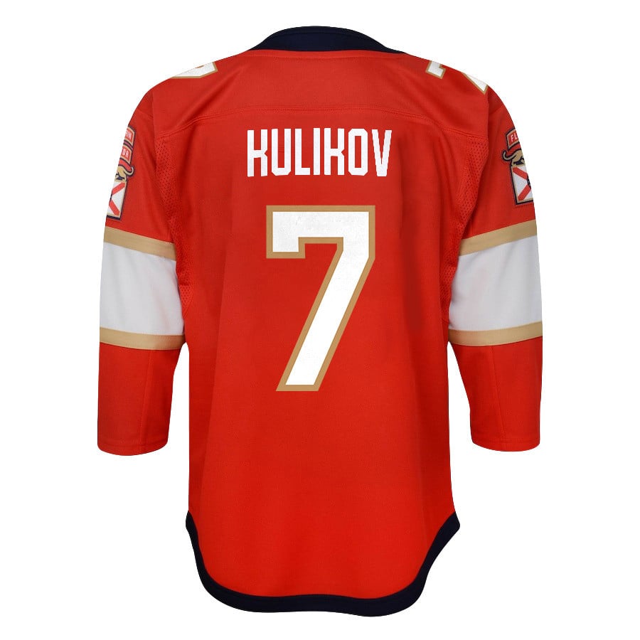 Dmitry Kulikov 7 Florida Panthers 2024 STANLEY CUP Final Home Breakaway Red NHL Jersey Youth