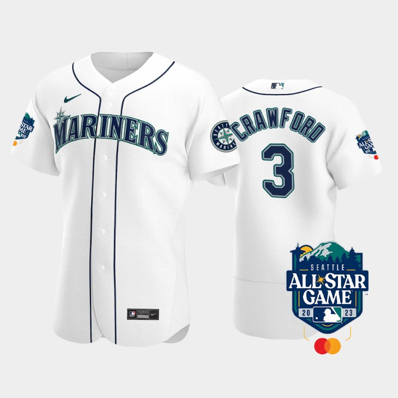 2023 All Star Game Seattle Mariners 3 J.P. Crawford White MLB Jersey Men's