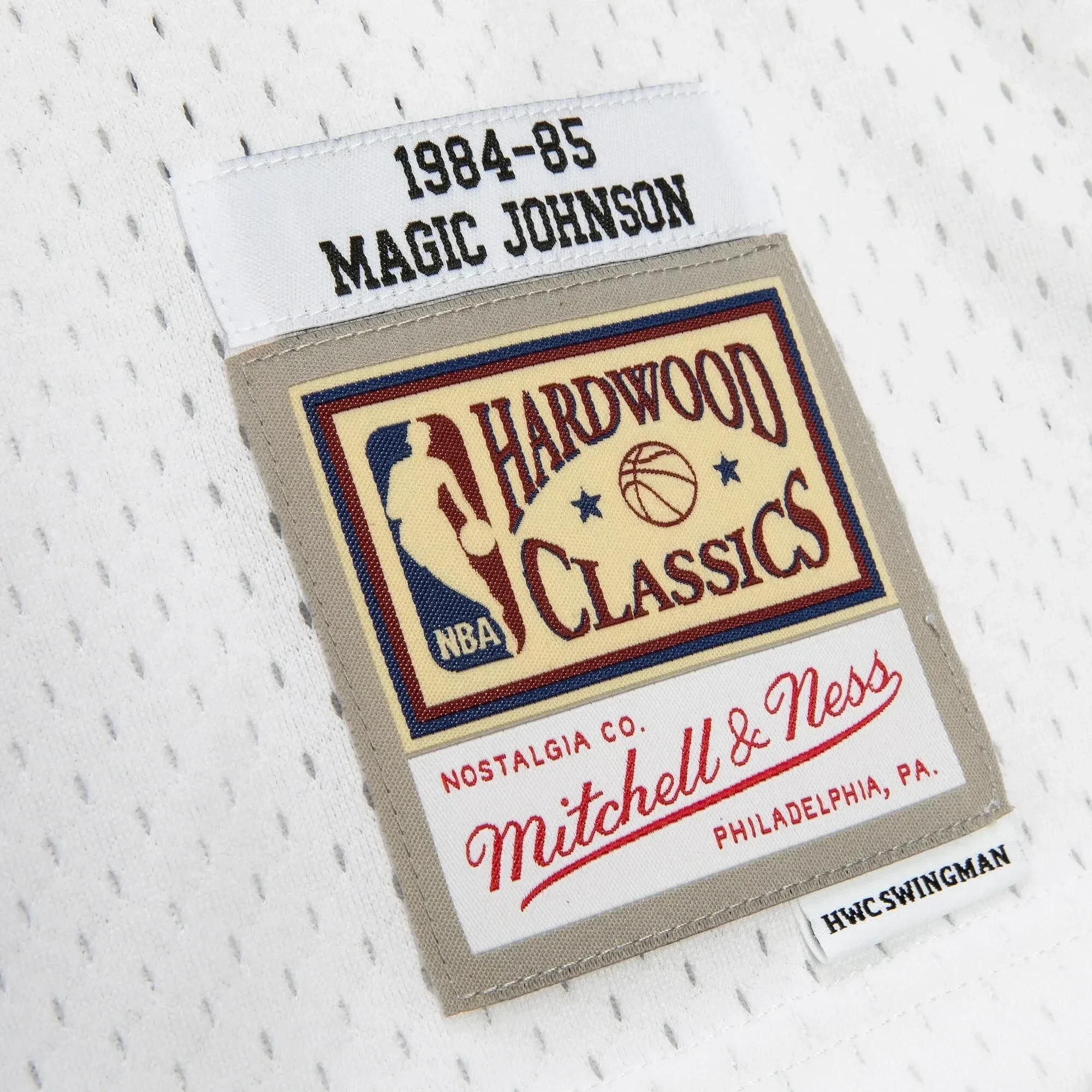 Magic Johnson Los Angeles Lakers Mitchell Ness 1984-85 Hardwood Classics Reload 2.0 Swingman White NBA Jersey Men's
