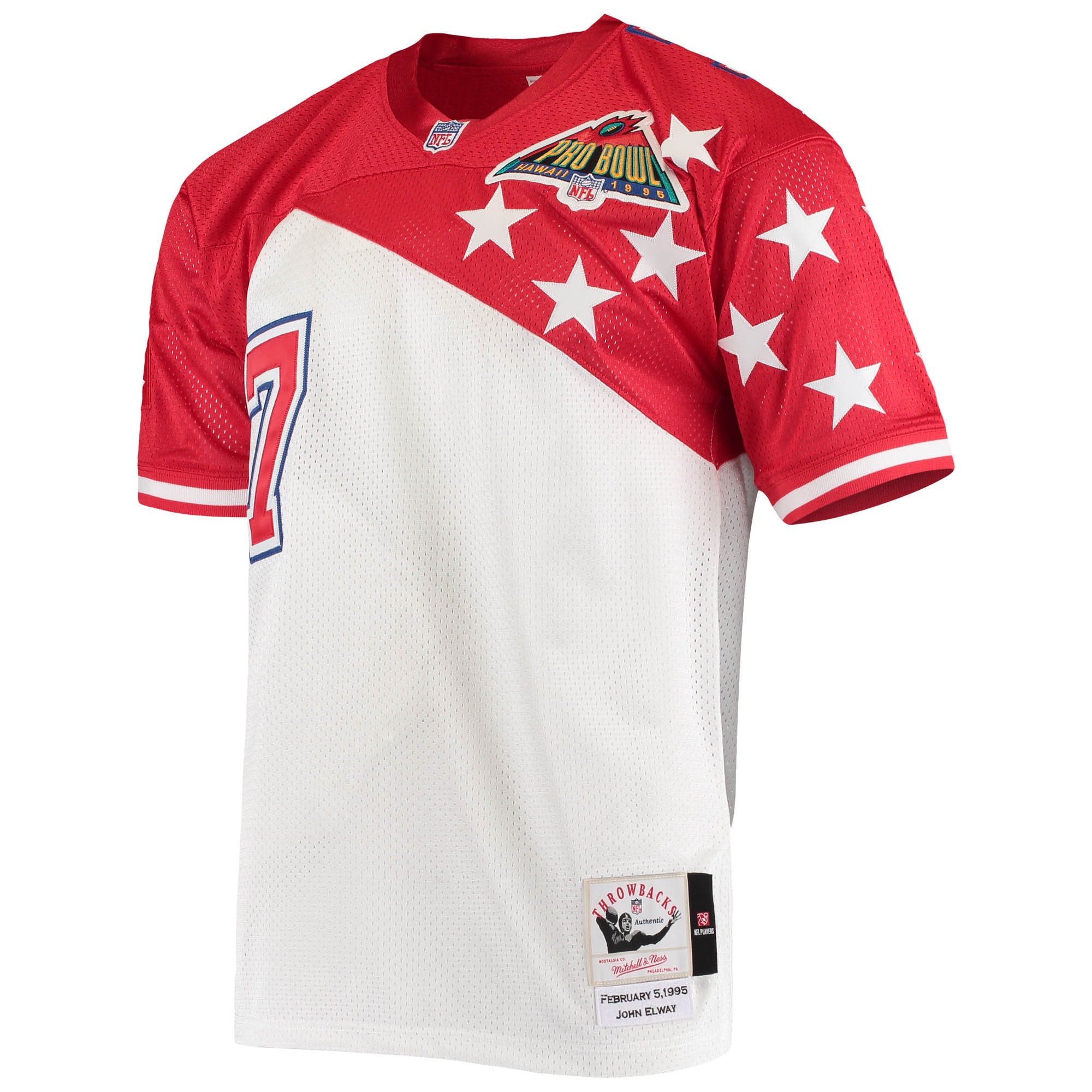 AFC John Elway Mitchell Ness White/Red 1995 Pro Bowl NFL Jersey Men's