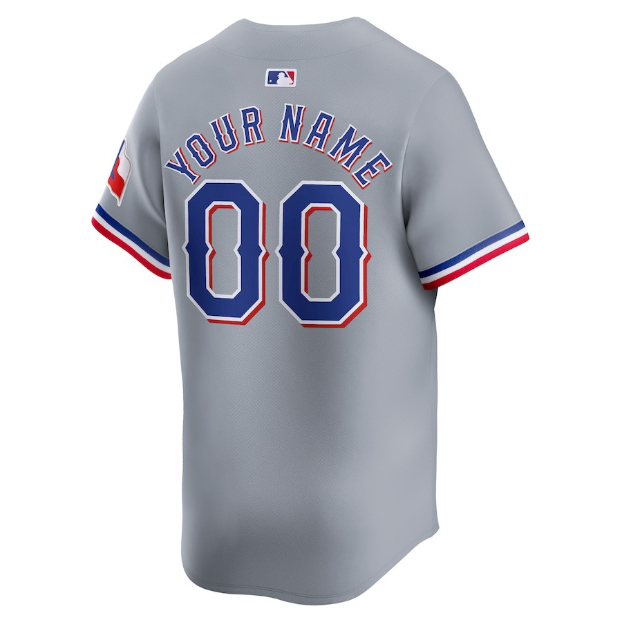 Texas Rangers Away Limited Custom Gray MLB Jersey Men's