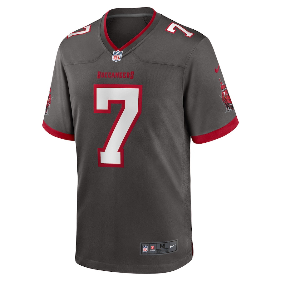 Bucky Irving 7 Tampa Bay Buccaneers Alternate Game Pewter NFL Jersey Men's