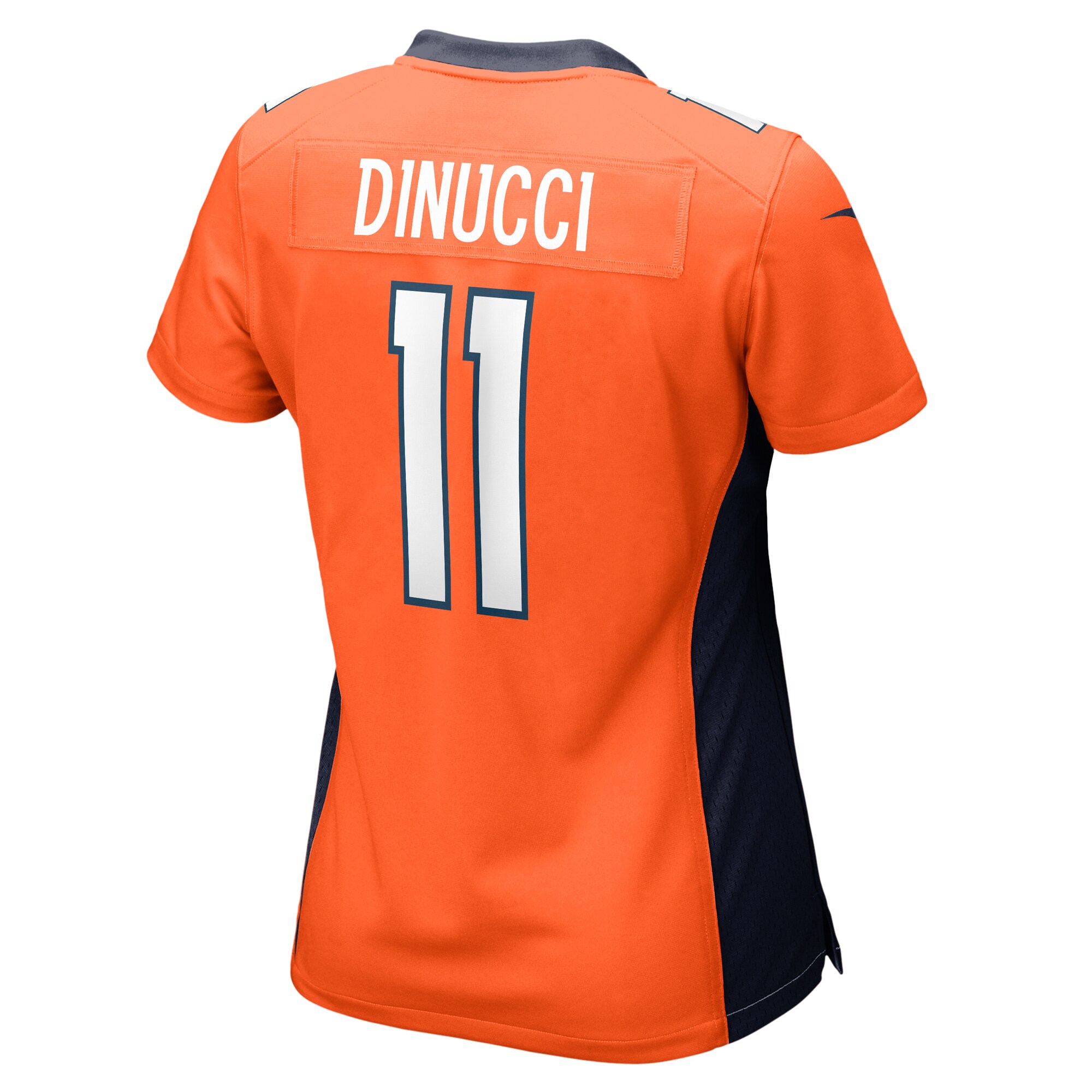 Denver Broncos Ben DiNucci Orange Team Game NFL Jersey Women's