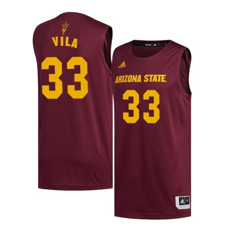 33 Ramon Vila Maroon Arizona State Sun Devils NCAA Jersey Men's