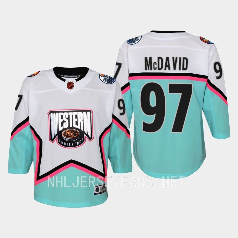 Connor McDavid 97 Edmonton Oilers2023 All Star Western Conference Premier White NHL Jersey Men's