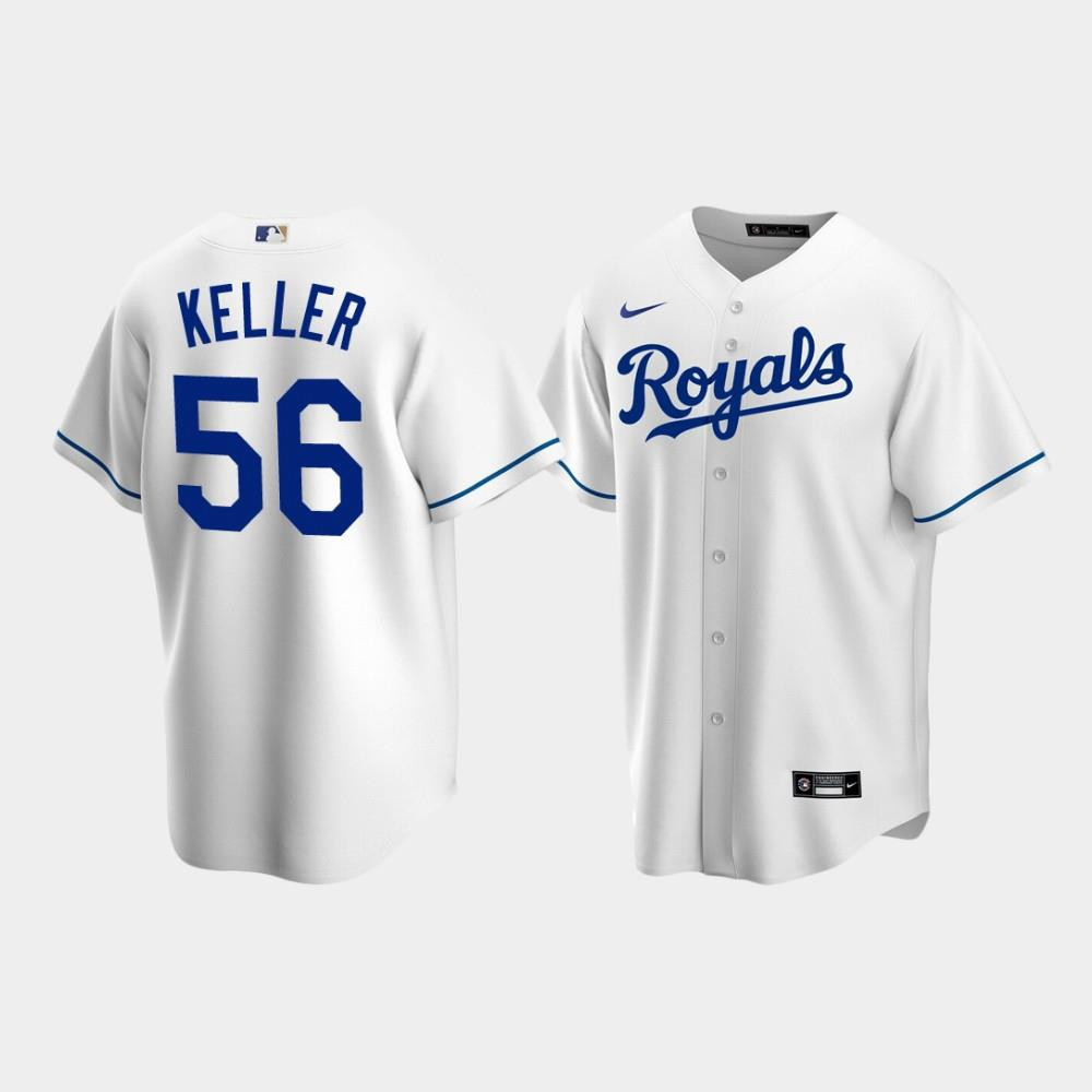 Kansas City Royals 56 Brad Keller White Home MLB Jersey Men's