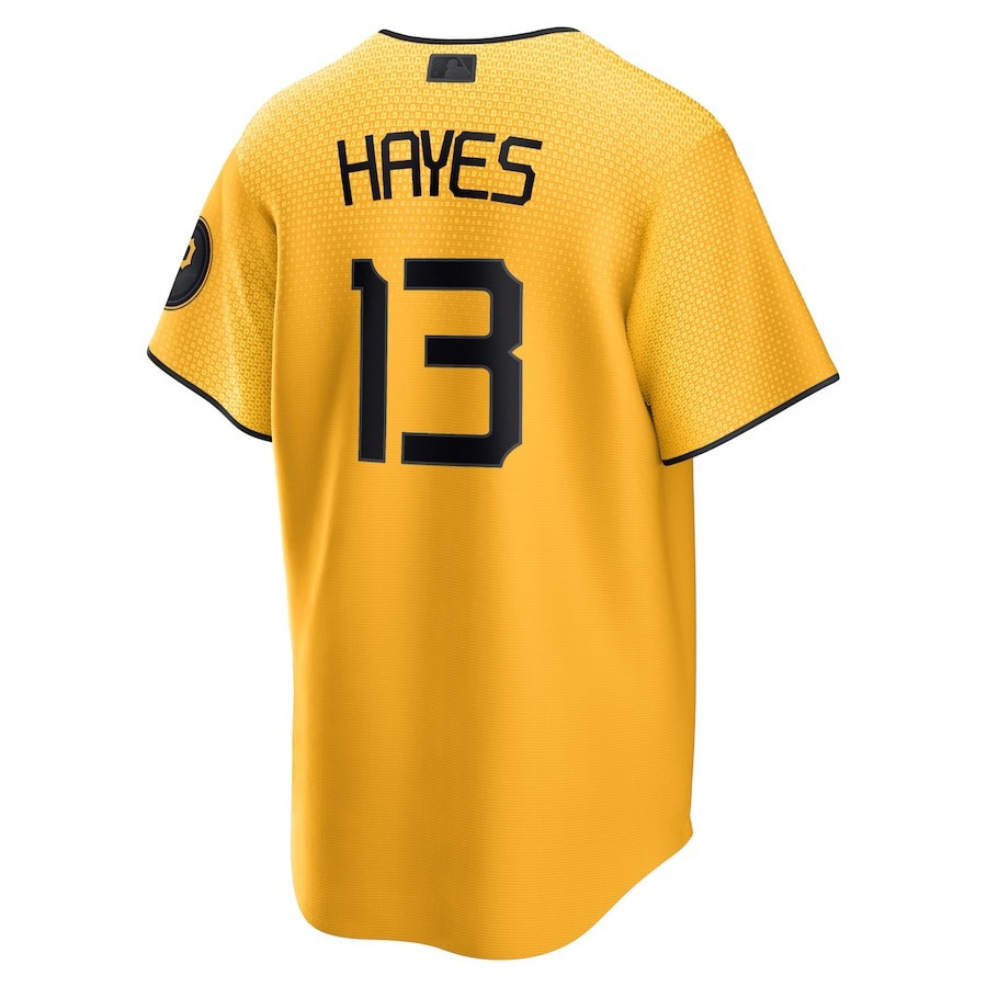 Ke'Bryan Hayes 13 Pittsburgh Pirates 2023 City Connect Gold MLB Jersey Men's