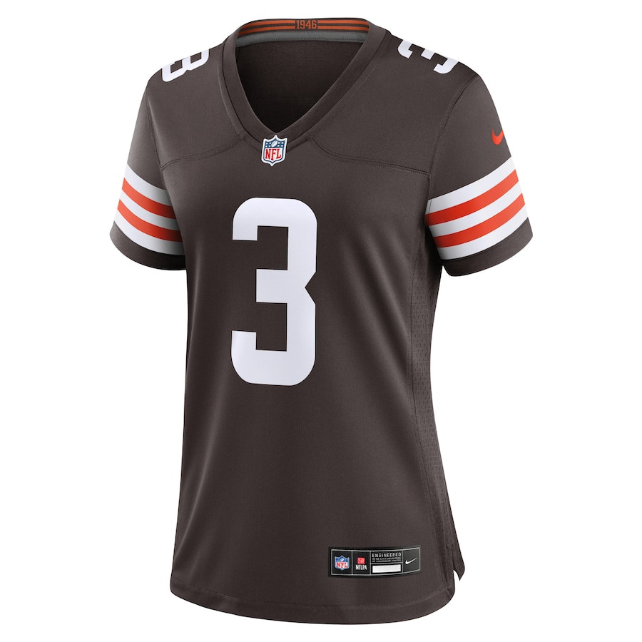 Jerry Jeudy 3 Cleveland Browns Game Brown NFL Jersey Women's