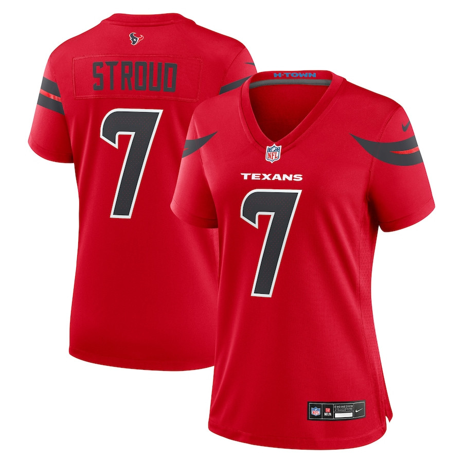Stroud 7 Houston Texans Alternate Game Red NFL Jersey Women's