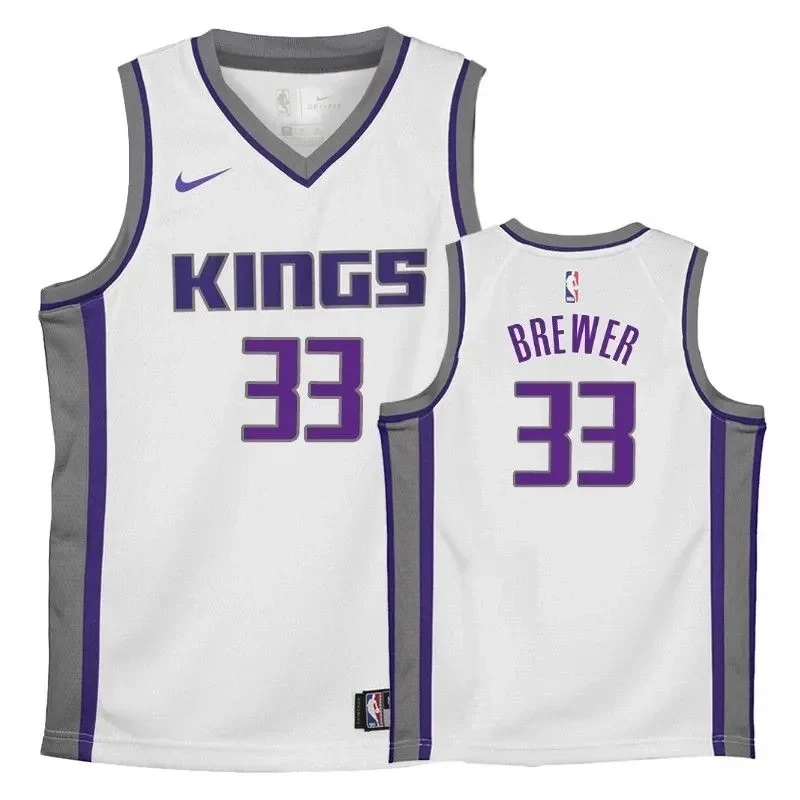 Kings Corey Brewer 33 Associatio White NBA Jersey Youth