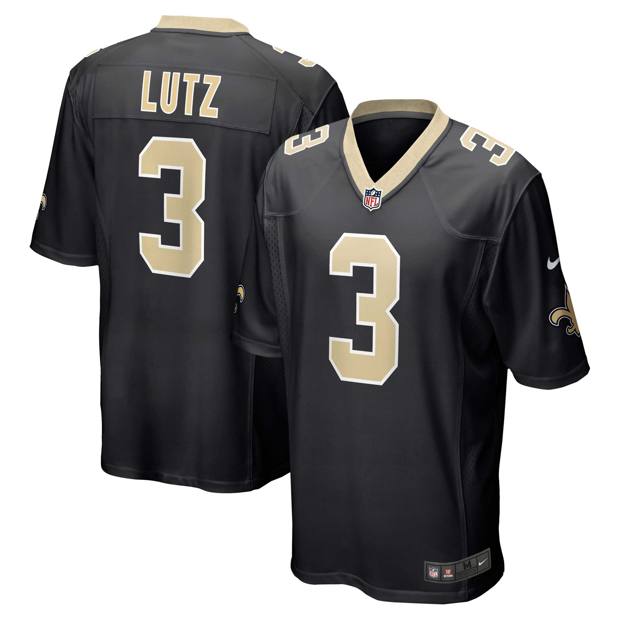 New Orleans Saints Wil Lutz Black Game NFL Jersey Men's