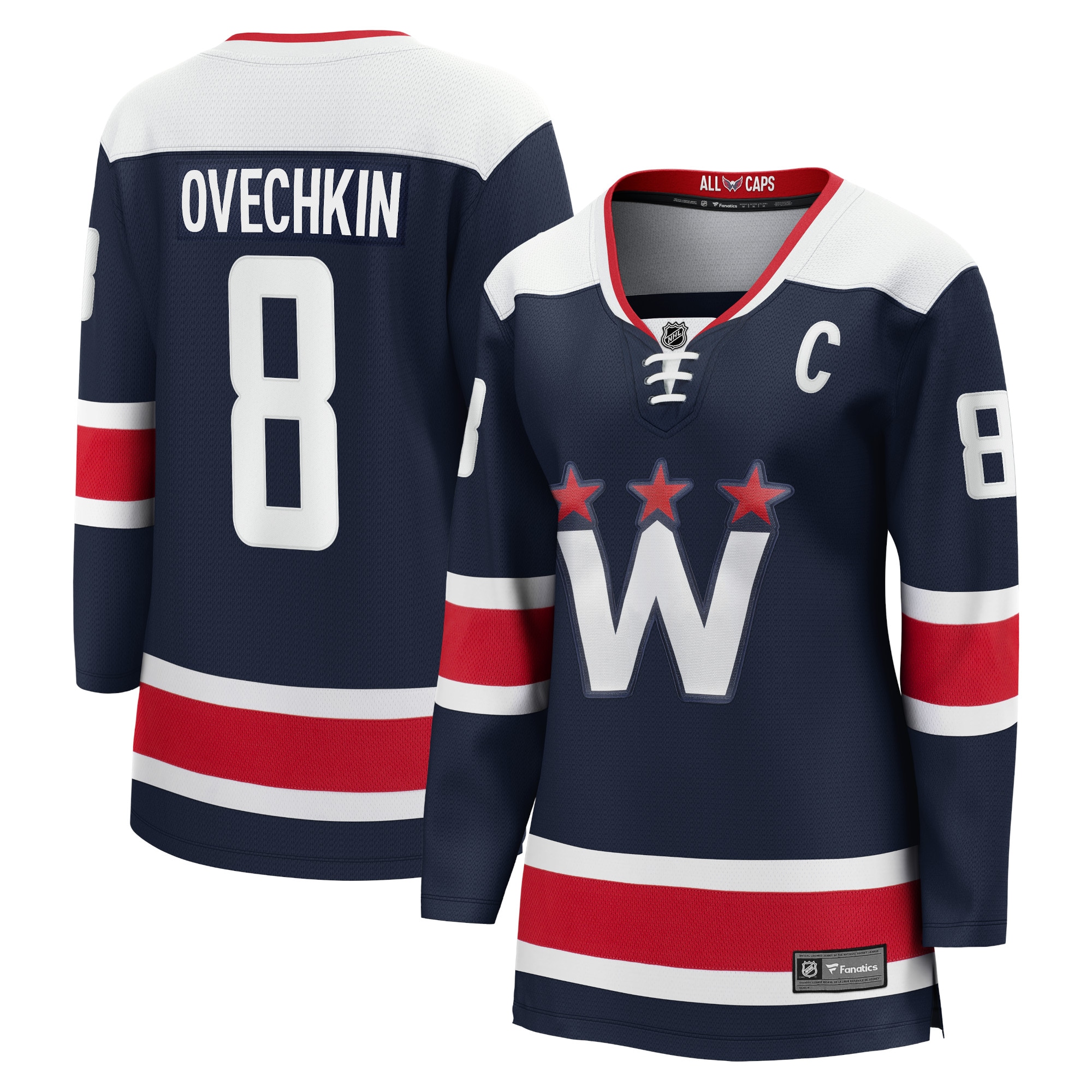 Washington Capitals Alexander Ovechkin Navy Alternate Premier Breakaway Player NHL Jersey Women's