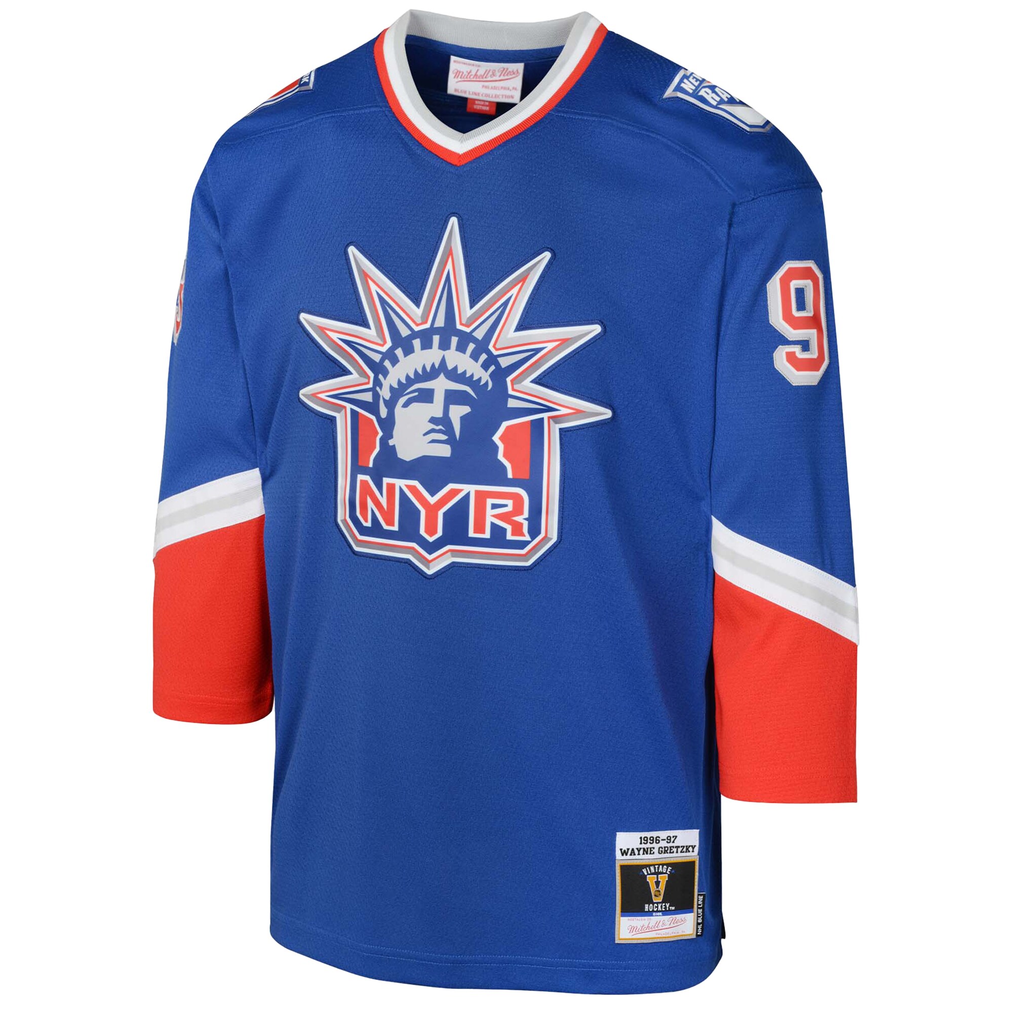 New York Rangers Wayne Gretzky Mitchell Ness 1996/97 Blue Line Player NHL Jersey Youth