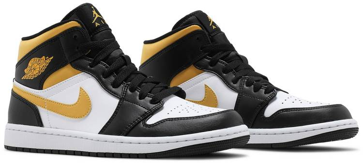 Air Jordan 1 Mid Black University Gold 554724-177