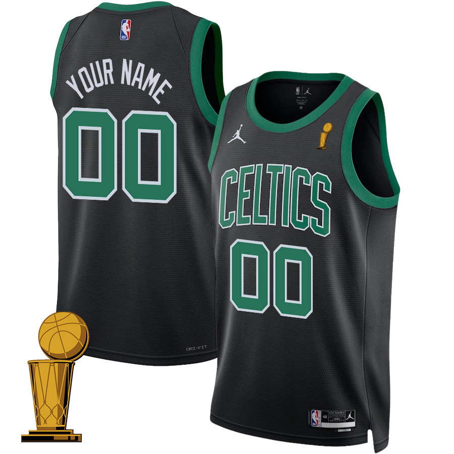 Boston Celtics 2024 FINALS CHAMPIONS Swingman Custom Statement Edition Black NBA Jersey Men's