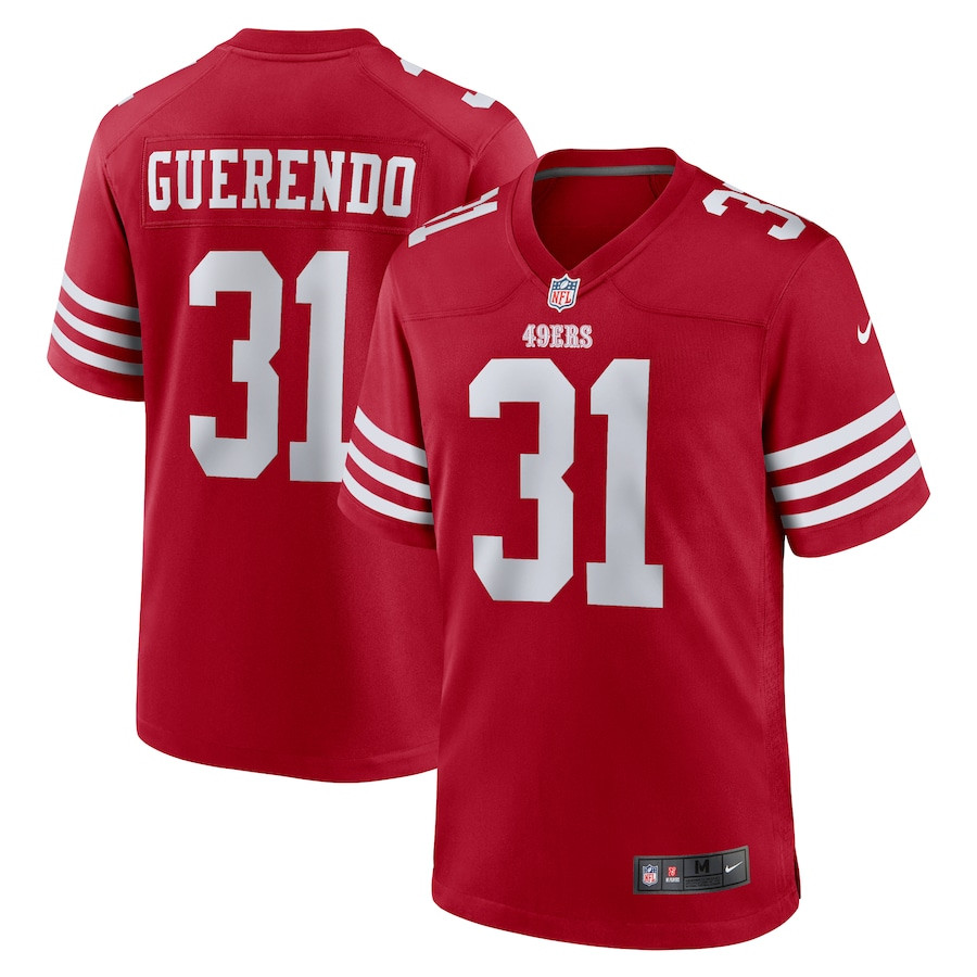 Isaac Guerendo 31 San Francisco 49ers Game Scarlet NFL Jersey Men's