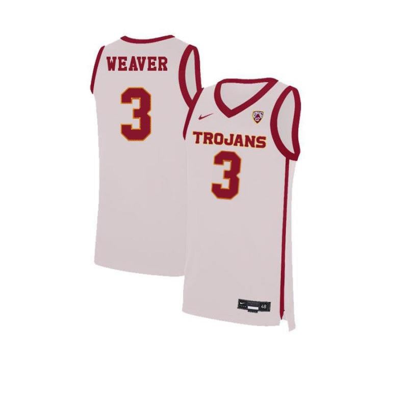 3 Elijah Weave White Elite USC Trojans NCAA Jersey Men's