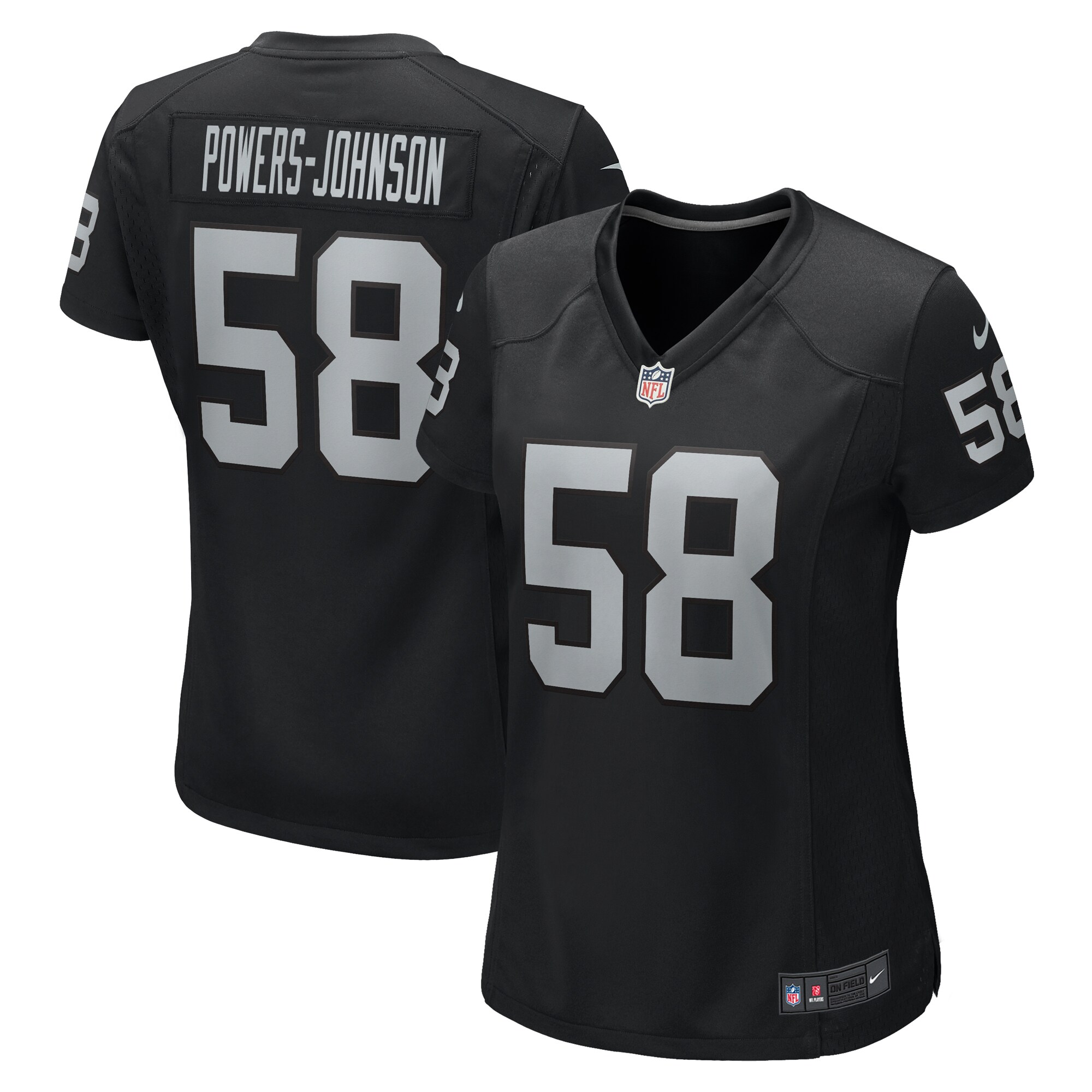 Las Vegas Raiders Jackson Powers-Johnson Black Game NFL Jersey Women's