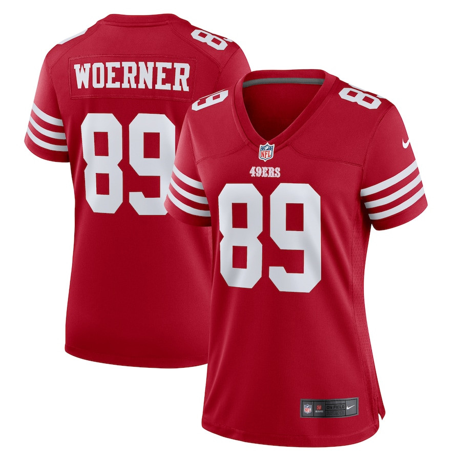 Charlie Woerner 89 San Francisco 49ers Game Scarlet NFL Jersey Women's