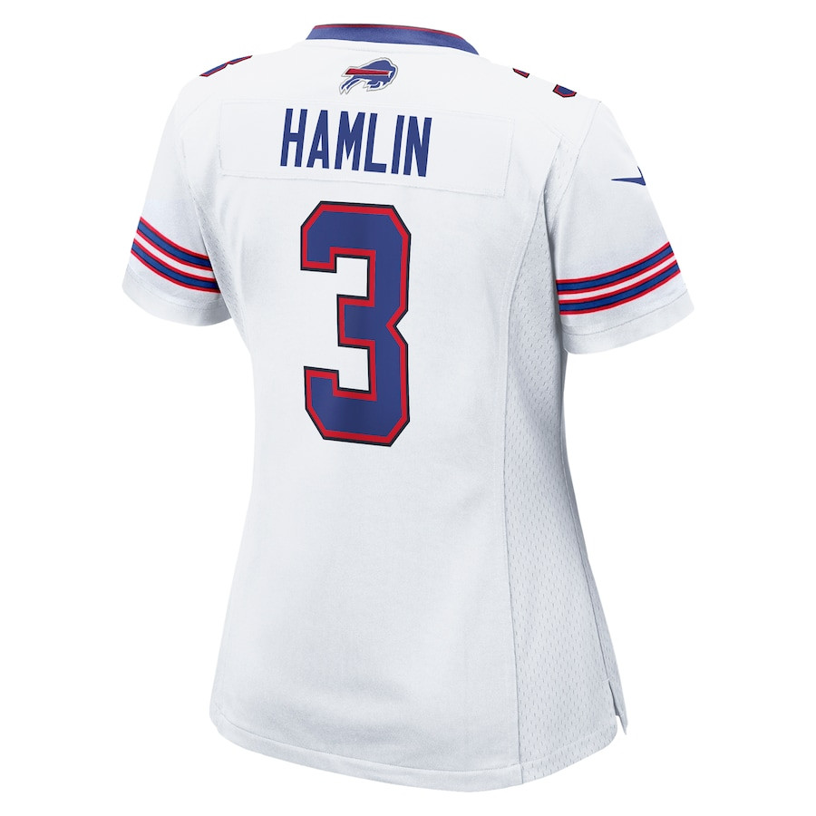 Damar Hamlin 3 Buffalo Bills Game White NFL Jersey Women's