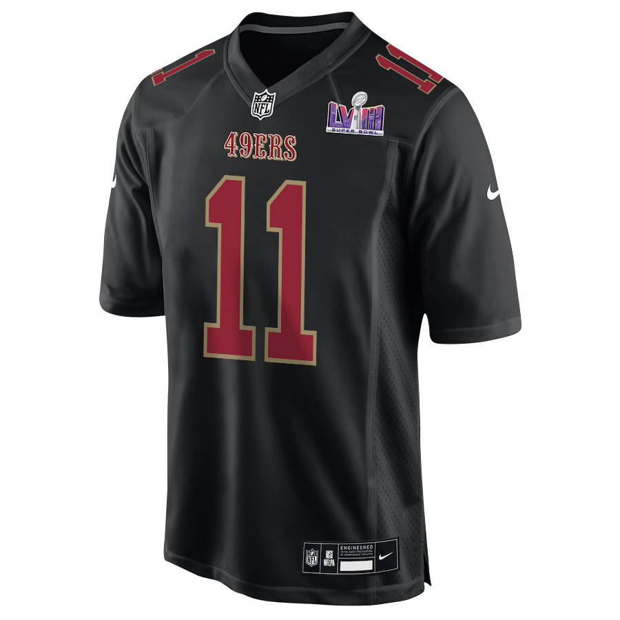Brandon Aiyuk 11 San Francisco 49ers Super Bowl LVIII Patch Fashion Game Carbon Black NFL Jersey Men's