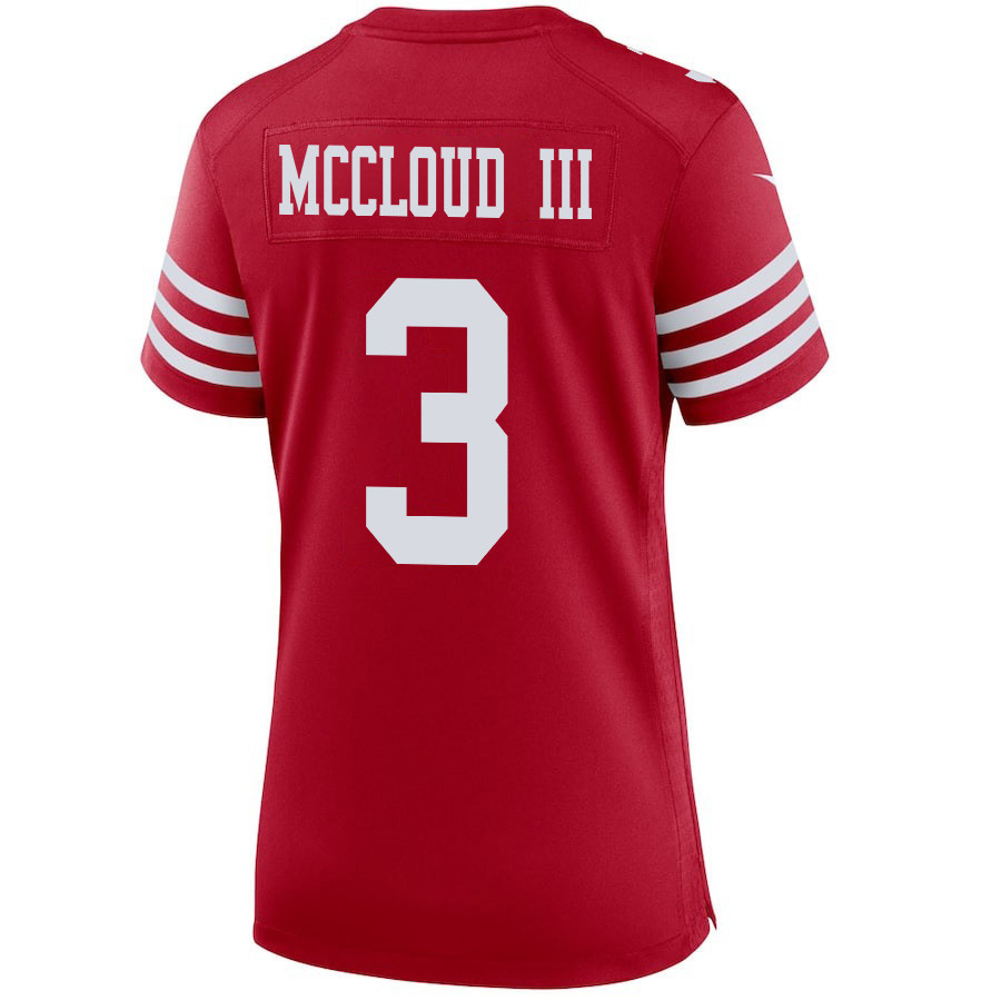 Ray-Ray McCloud III 3 San Francisco 49ers Super Bowl LVIII Patch Game Scarlet NFL Jersey Women's