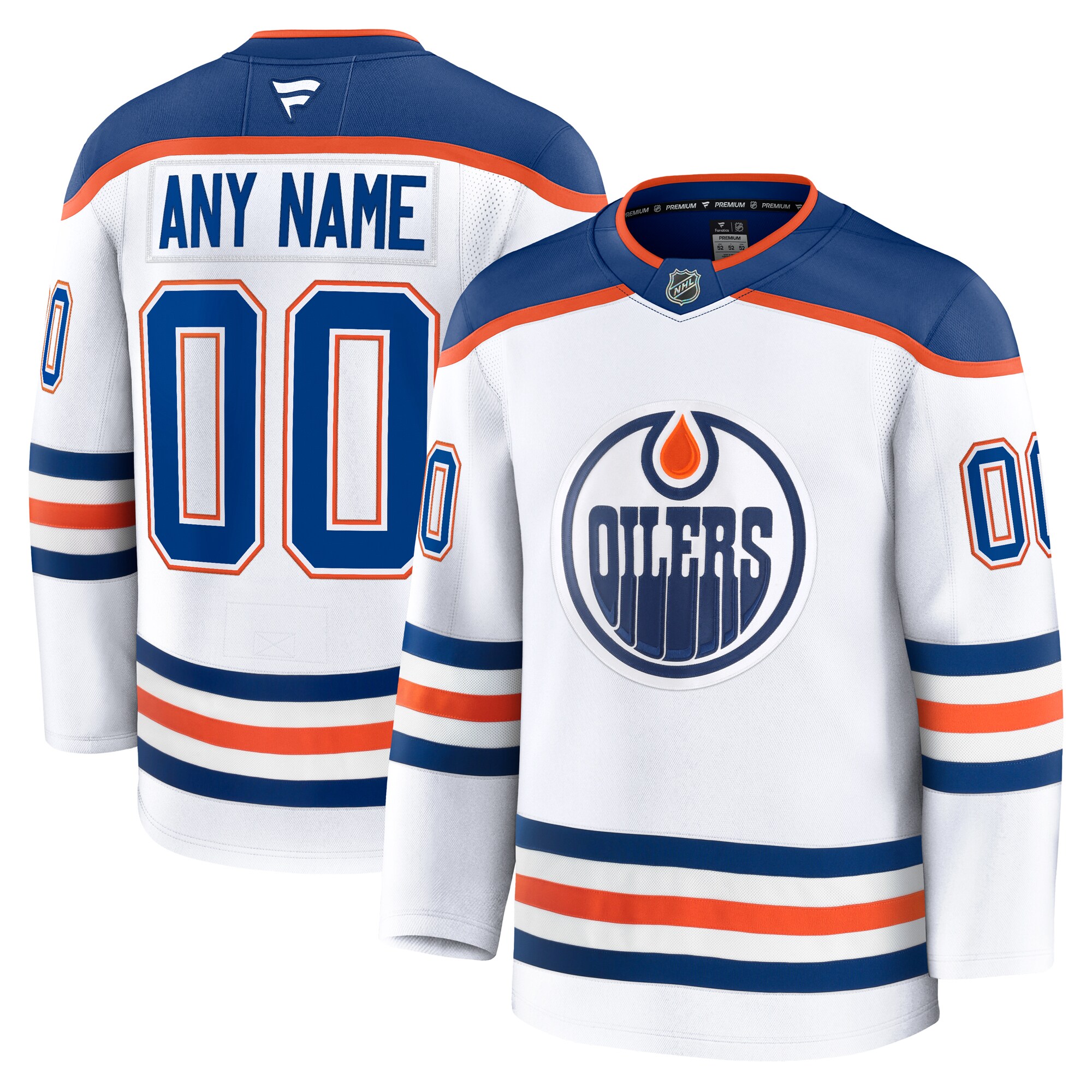 Edmonton Oilers White Away Premium Custom NHL Jersey Men's