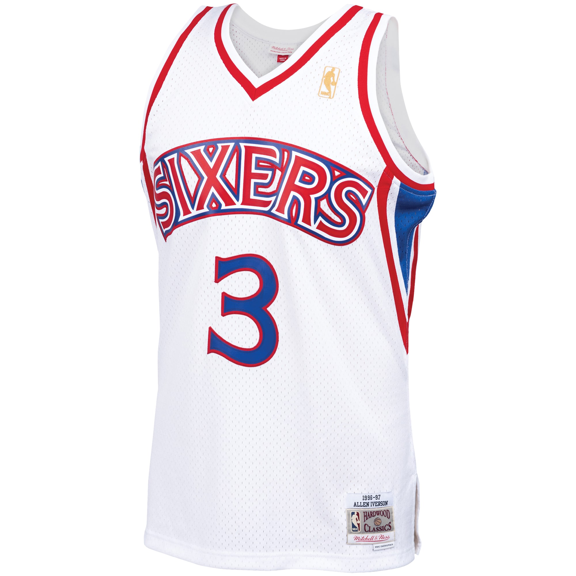 Mitchell Ness Allen Iverso White Philadelphia 76ers 1996-97 Hardwood Classics Swingman NBA Jersey Men's