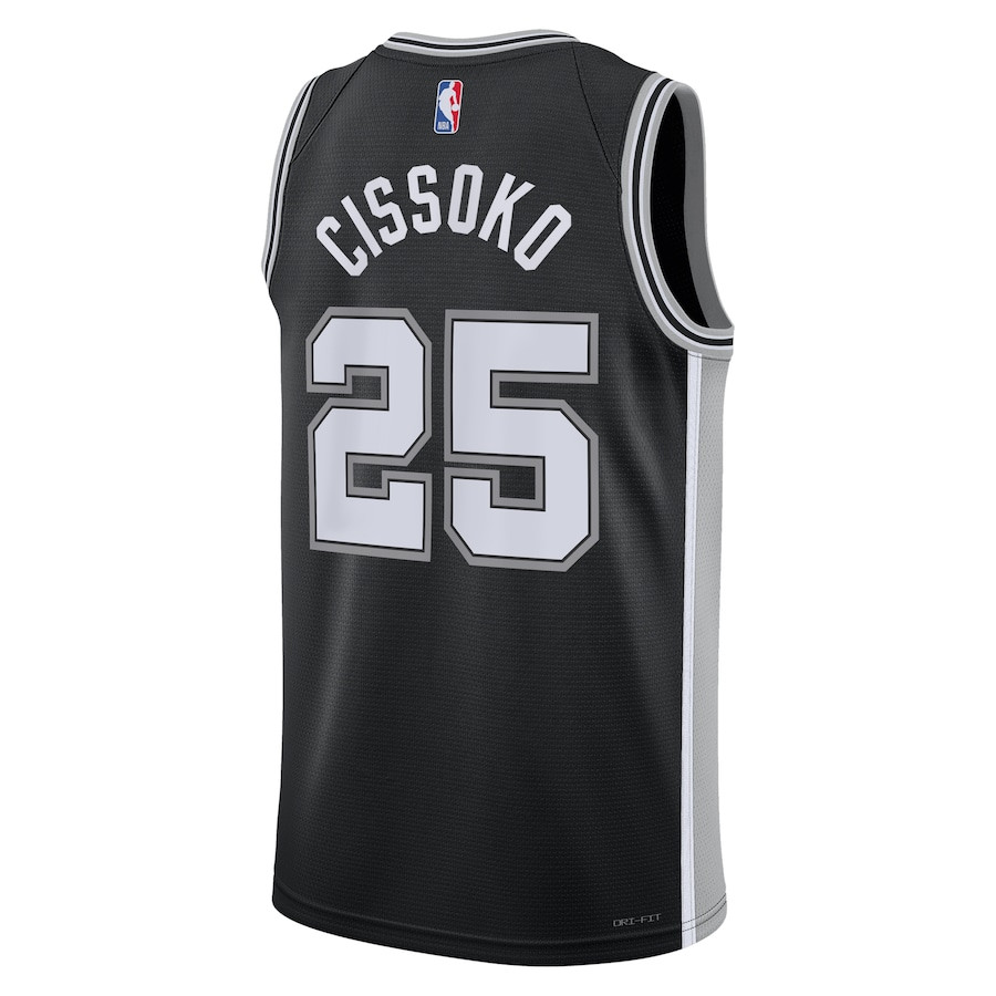 Sidy Cissoko 25 San Antonio Spurs Unisex Swingman Icon Edition Black NBA Jersey Unisex