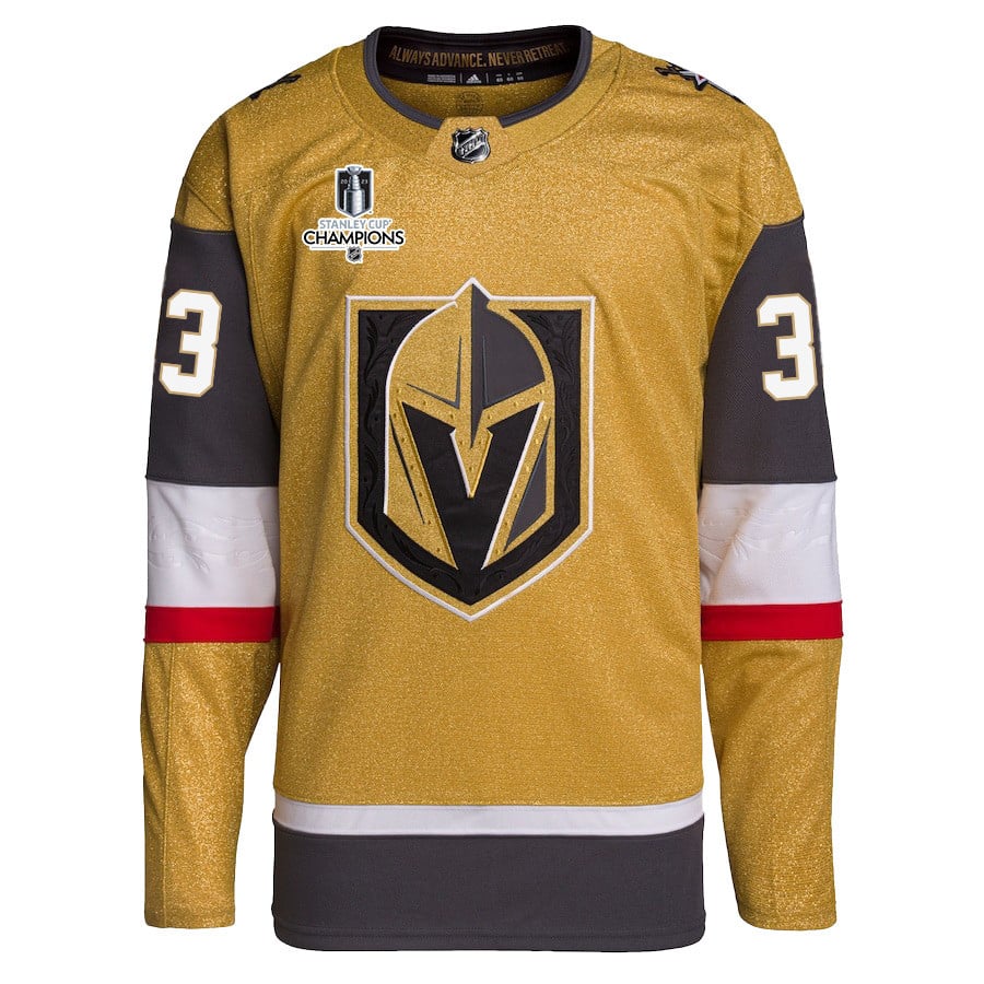 Adin Hill 33 Vegas Golden Knights Stanley Cup 2023 Champions Patch Home Breakaway Gold NHL Jersey Men's