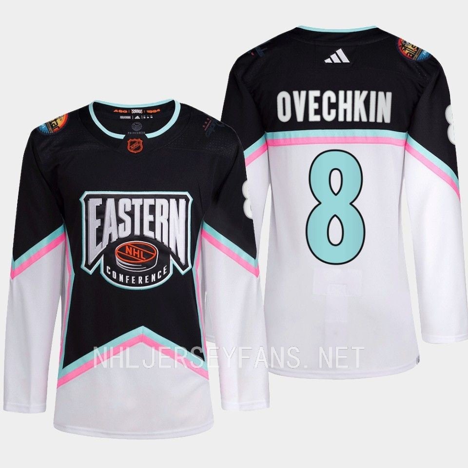 Alex Ovechkin 8 Washington Capitals 2023 All Star Game Black Equipment NHL Jersey Men's