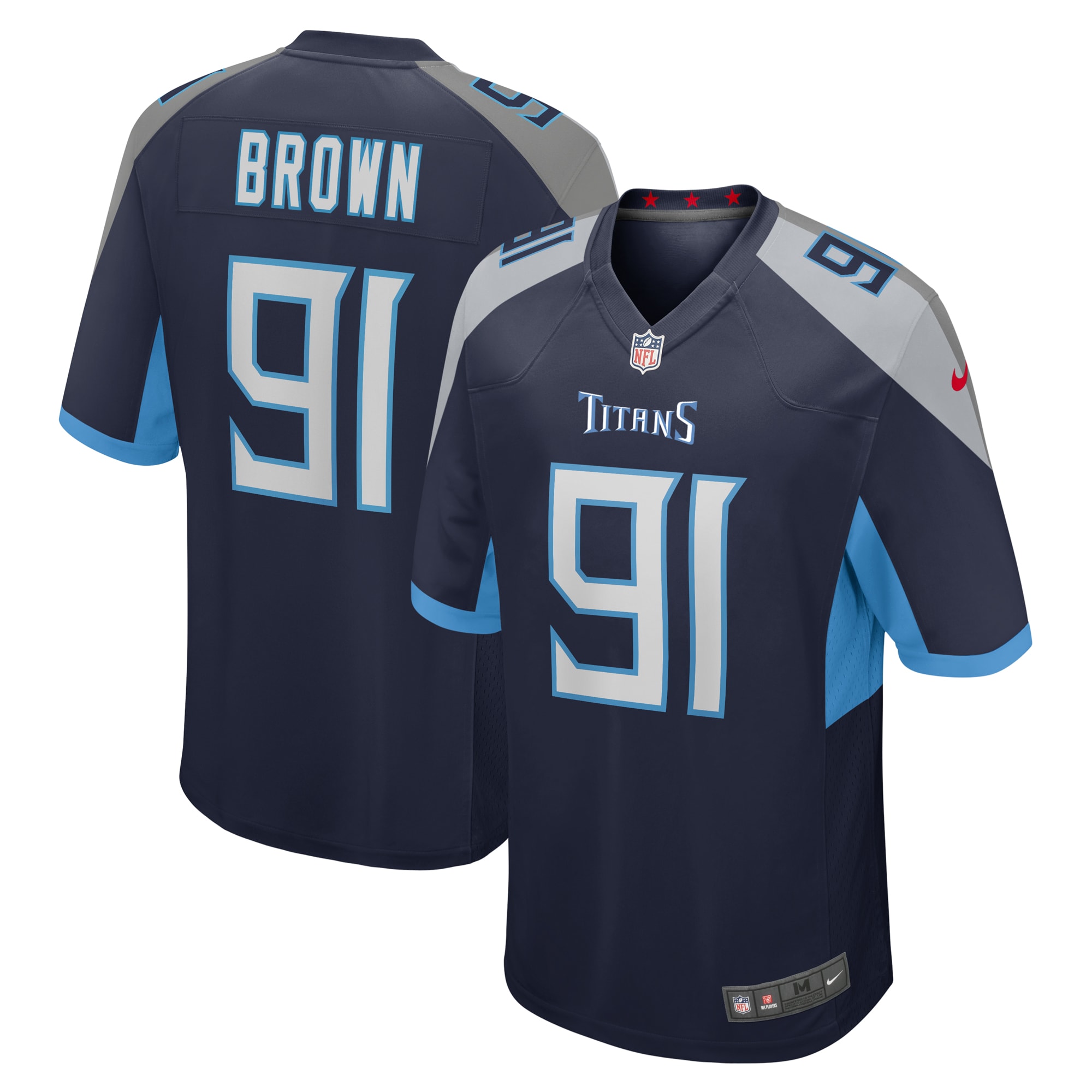 Tennessee Titans Shakel Brown Navy Game NFL Jersey Men's
