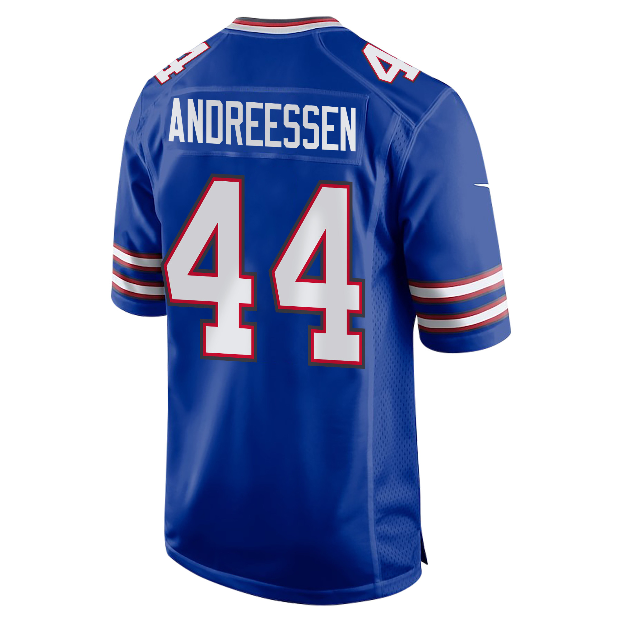 Joe Andreessen 44 Buffalo Bills Super Bowl LIX Champions Patch Game Royal NFL Jersey Men's
