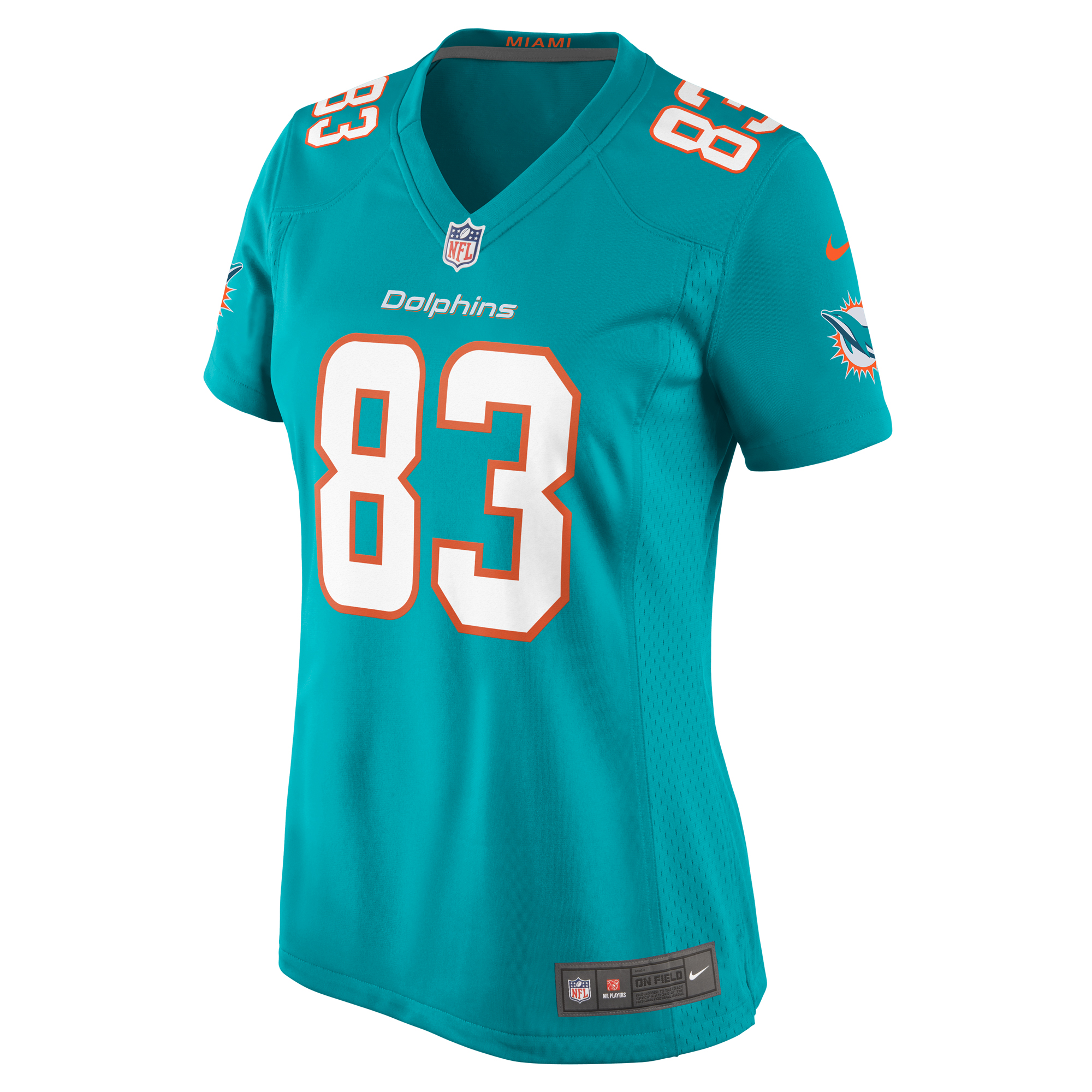 Miami Dolphins Malik Washington Aqua Game NFL Jersey Women's
