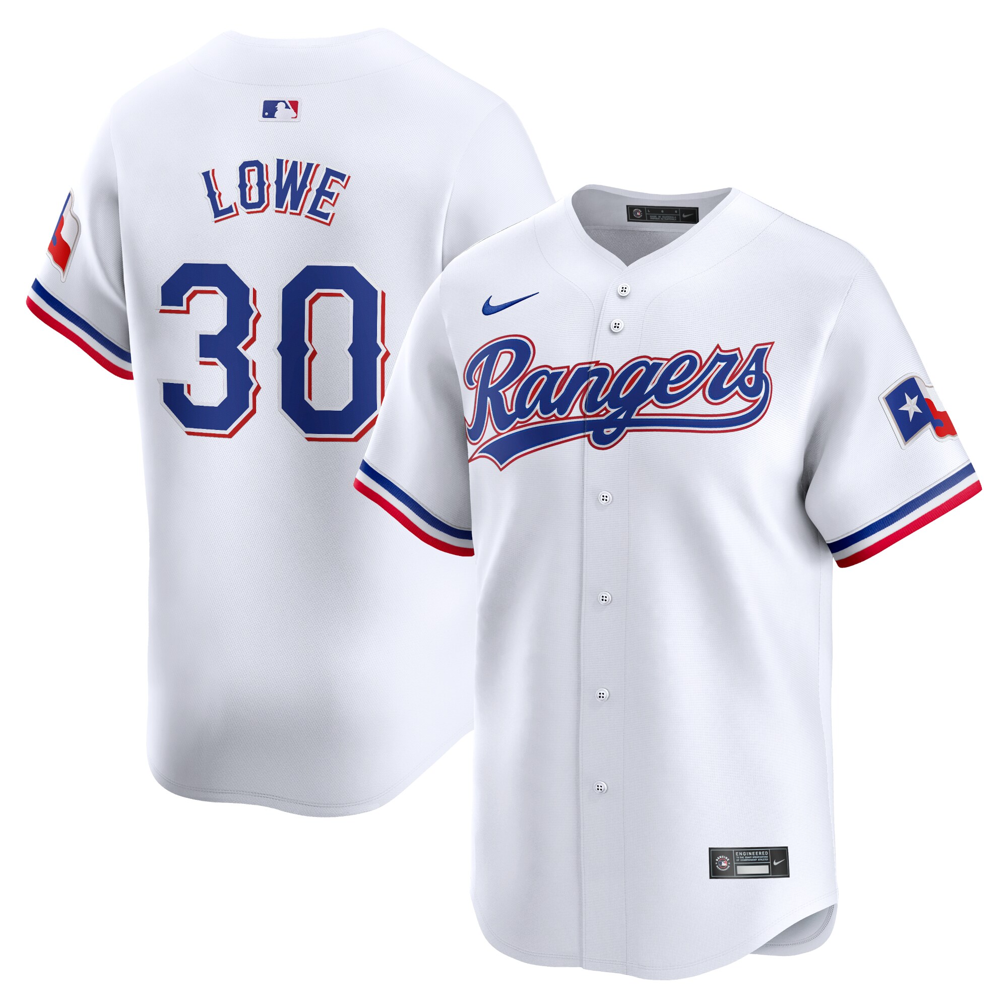Texas Rangers Nathaniel Lowe White Home Limited Player MLB Jersey Men's