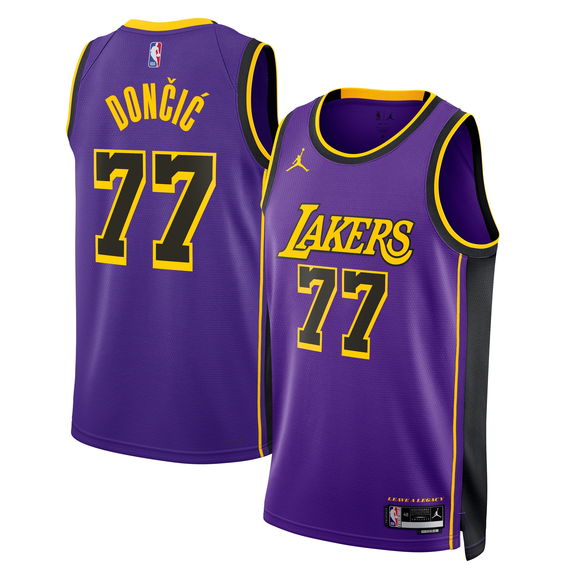 Los Angeles Lakers Jordan Brand Statement Edition Swingman Purple Luka Don?i Unisex NBA Jersey Unisex
