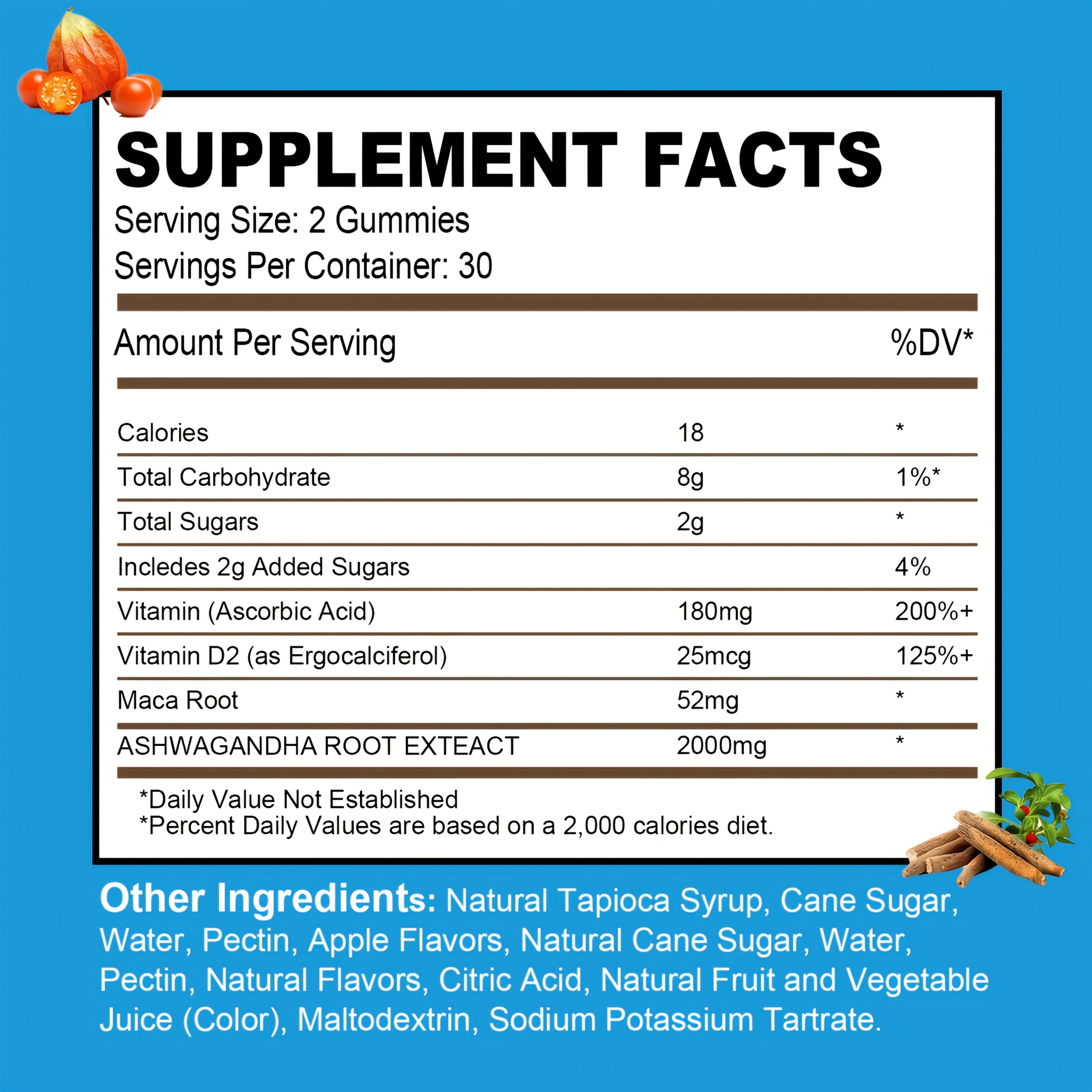 Ashwagandha & Vitamin D Gummy - 60 Count - Mixed Berry, KSM-66, Vegan, Plant Based, Non-GMO, Gluten-Free & Gelatin Free Relax. Restore. Unwind, Pack of 1