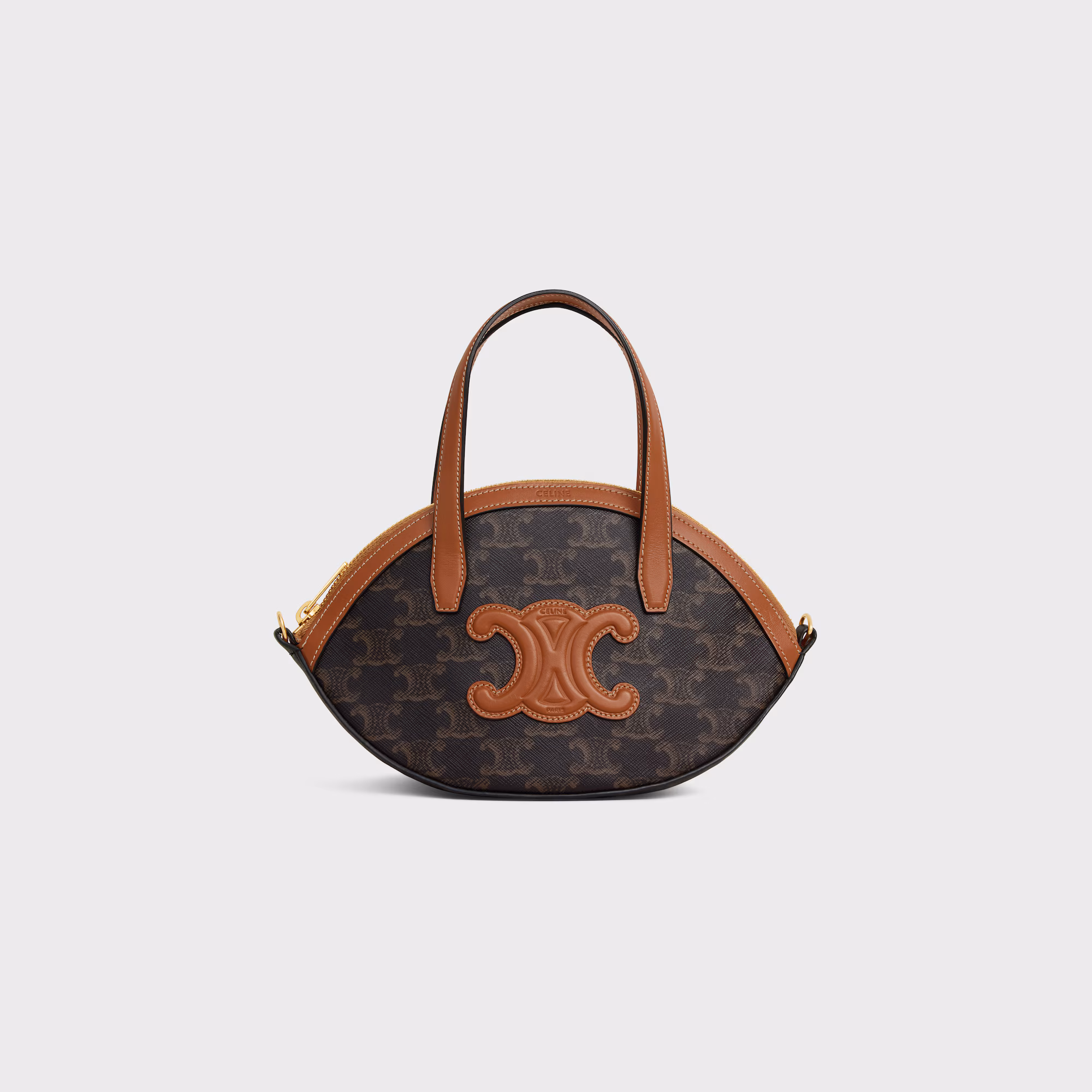 Celine OVAL BAG IN Triomphe Canvas and calfskin