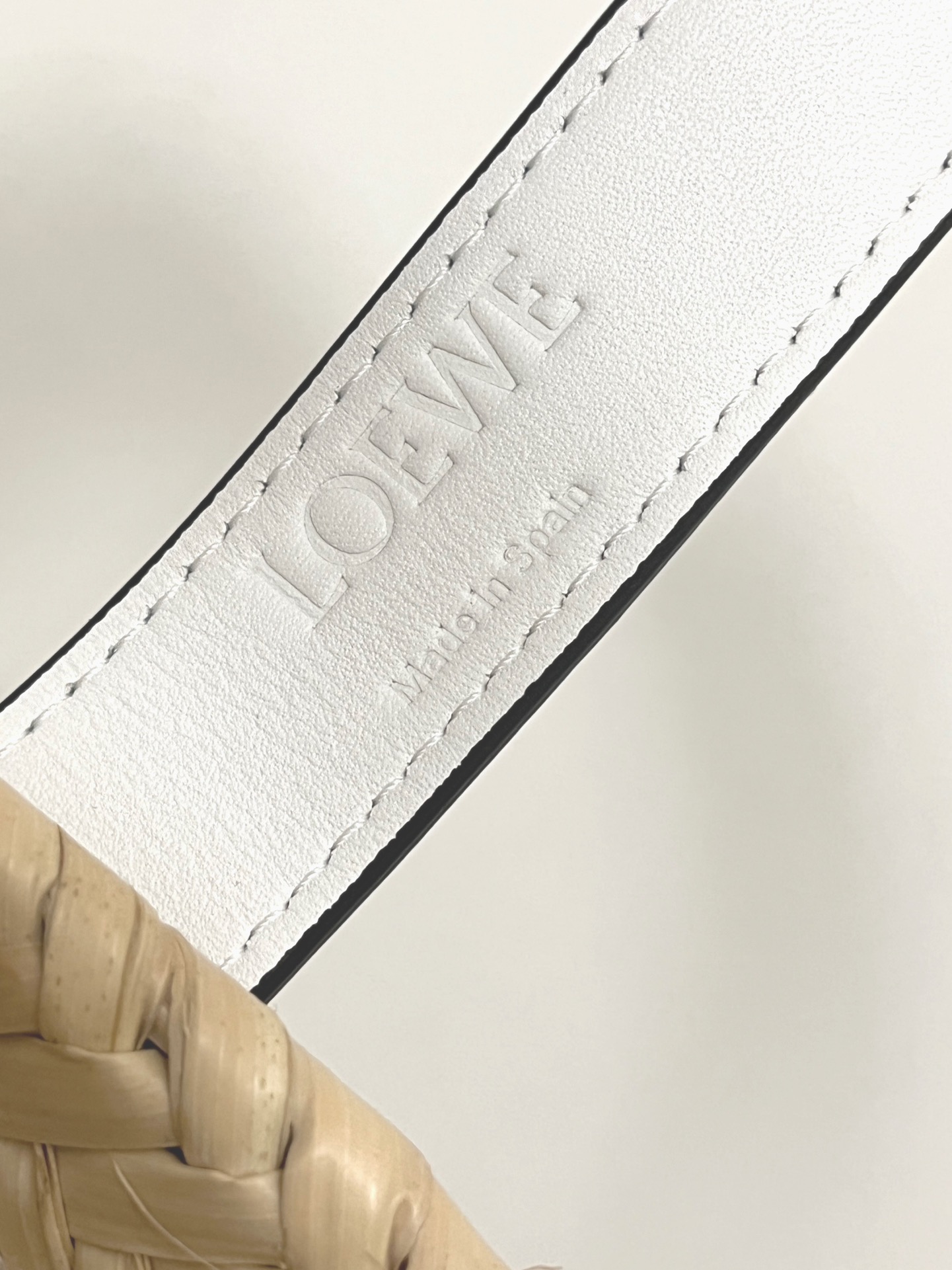 LOEWE-Palm leaf and cowhide leather Basket bag