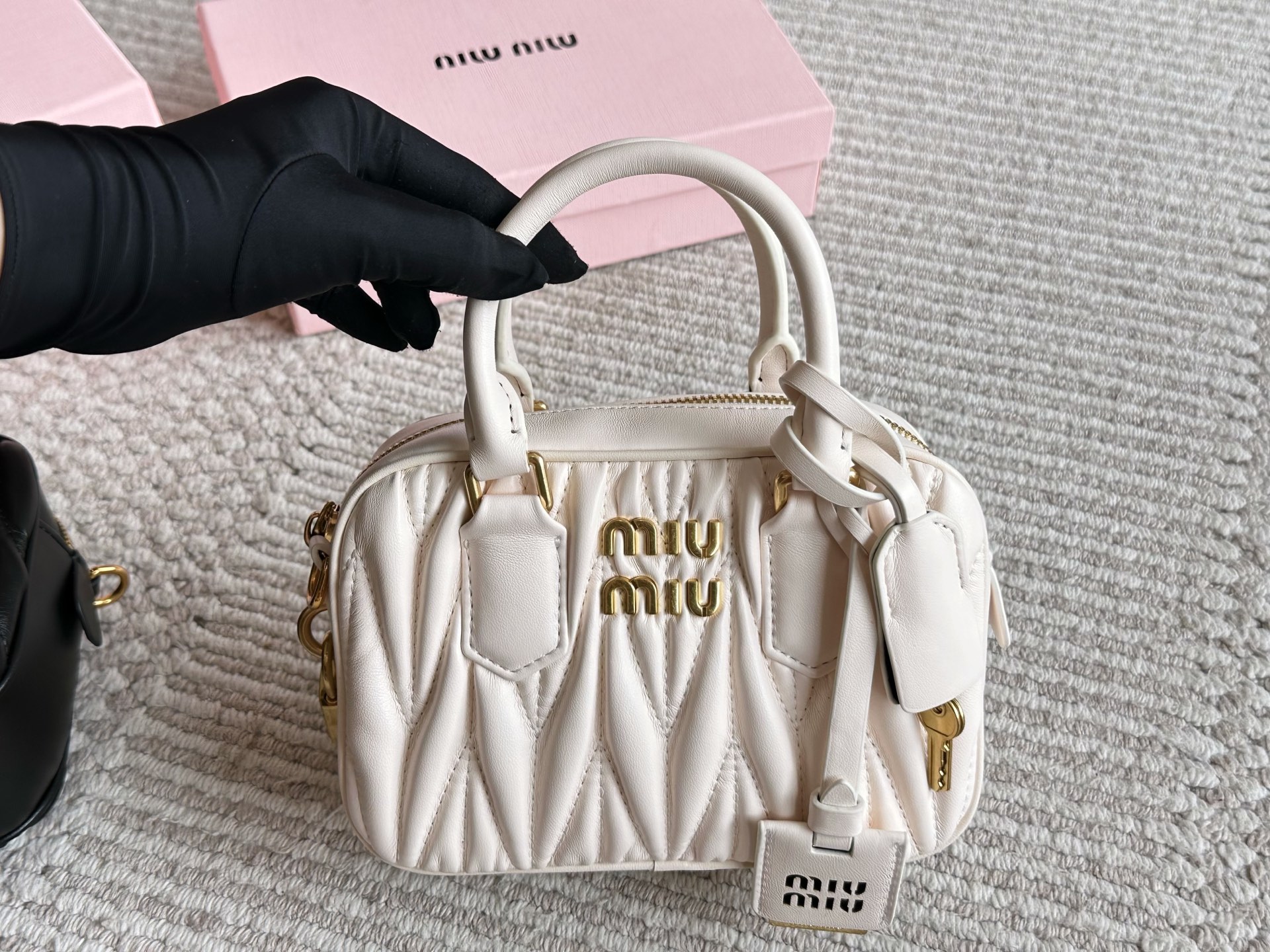 Miu Miu Matelassé nappa leather top-handle bag