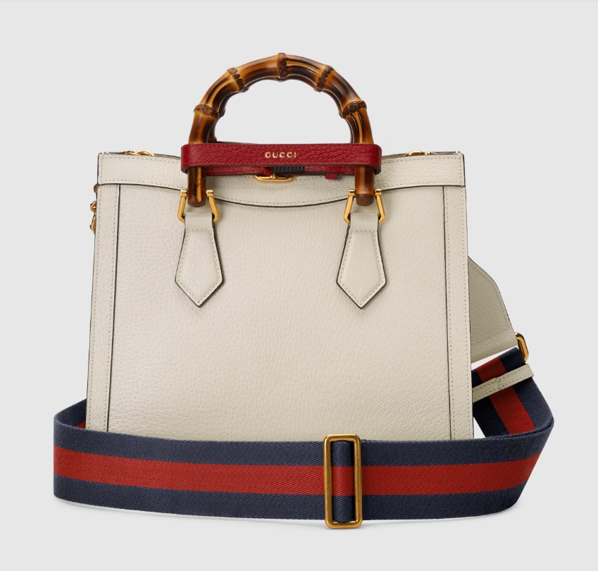 GUCCI DIANA SMALL TOTE BAG-WHITE-‎702721