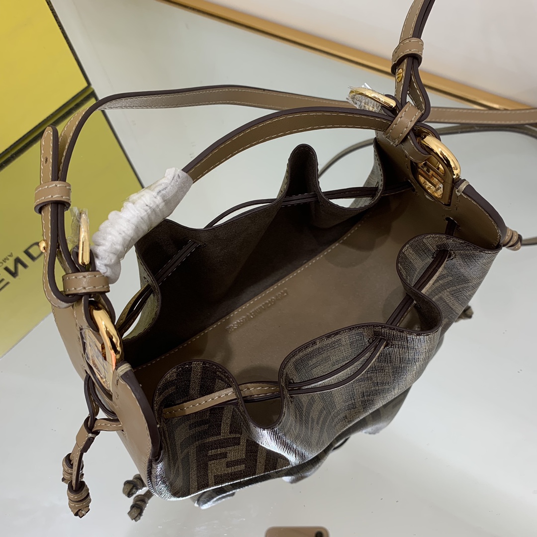 FENDI-Brown FF Fabric Mini Bag