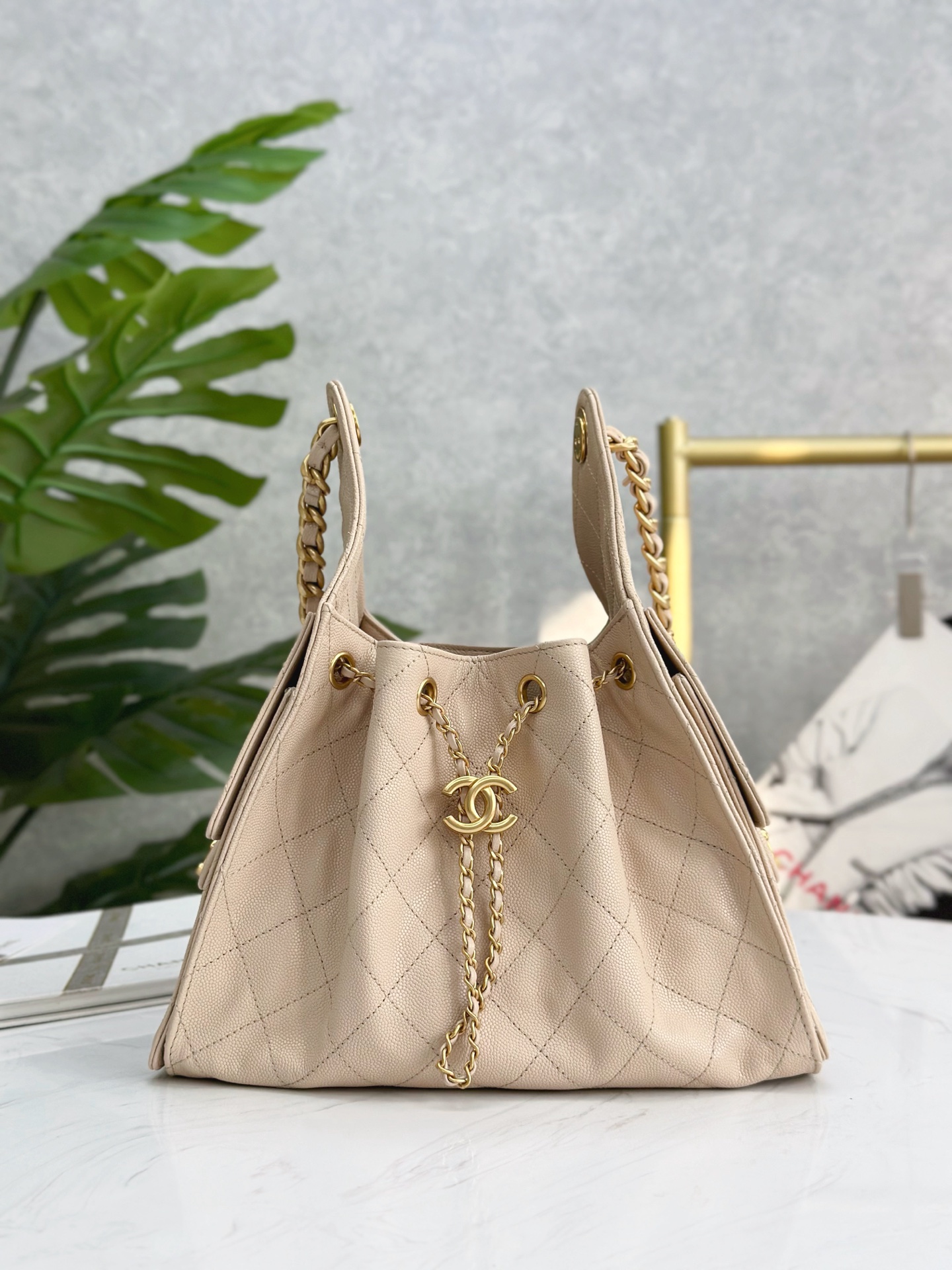 Chanel 25C New Quilted Leather Hobo Bag