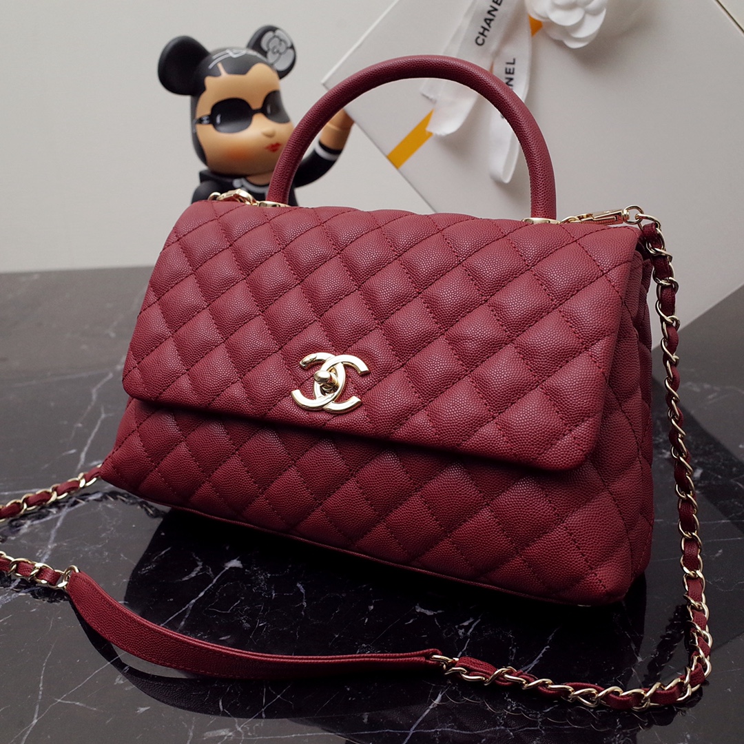 Chanel Coco Handle-Caviar-Red