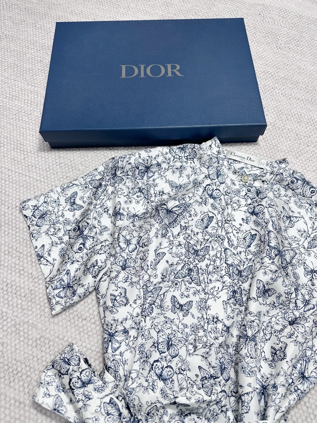 DIOR Butterfly Silk Shirt Dress