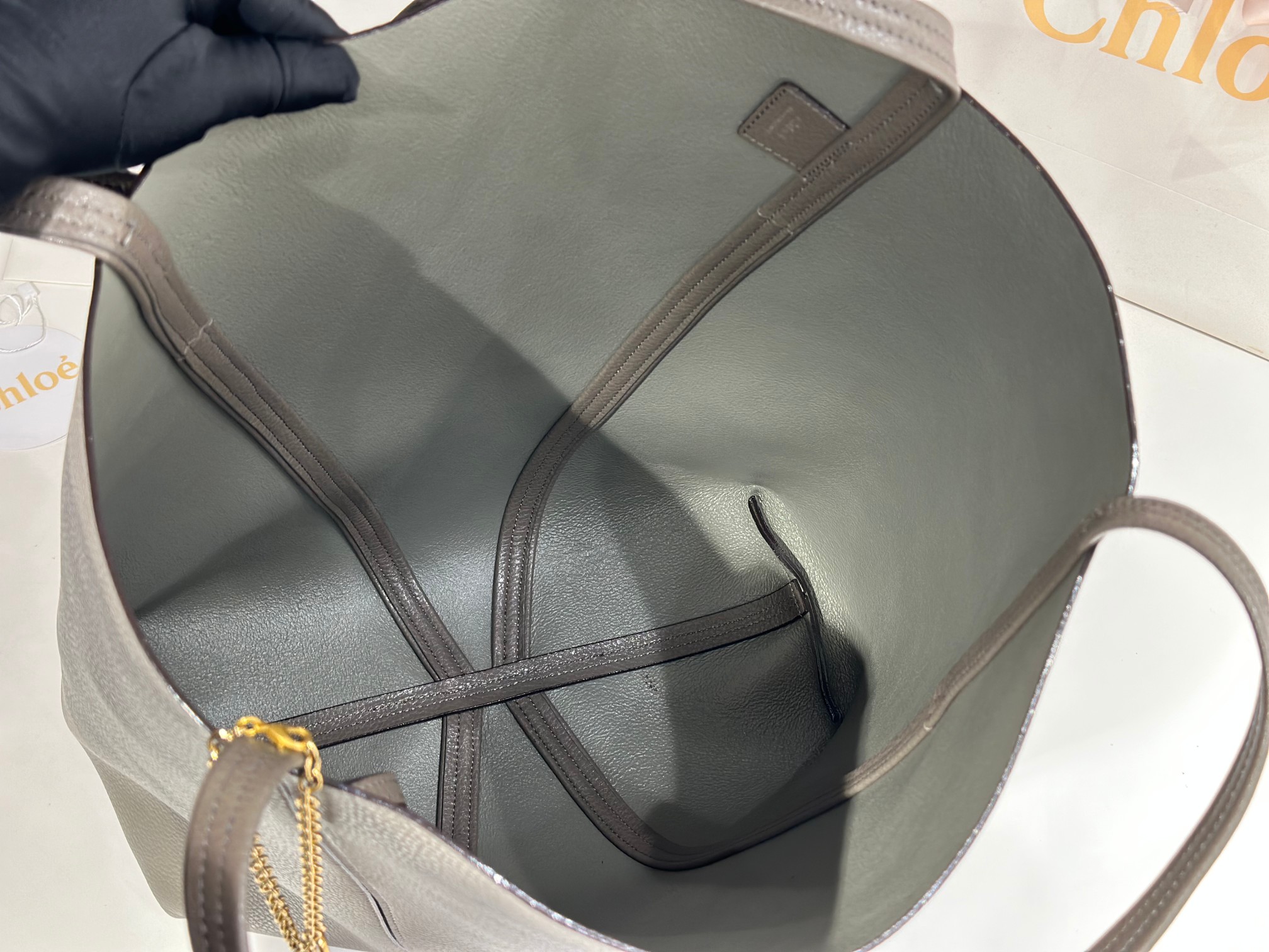 Chloe Spin grained leather tote bag