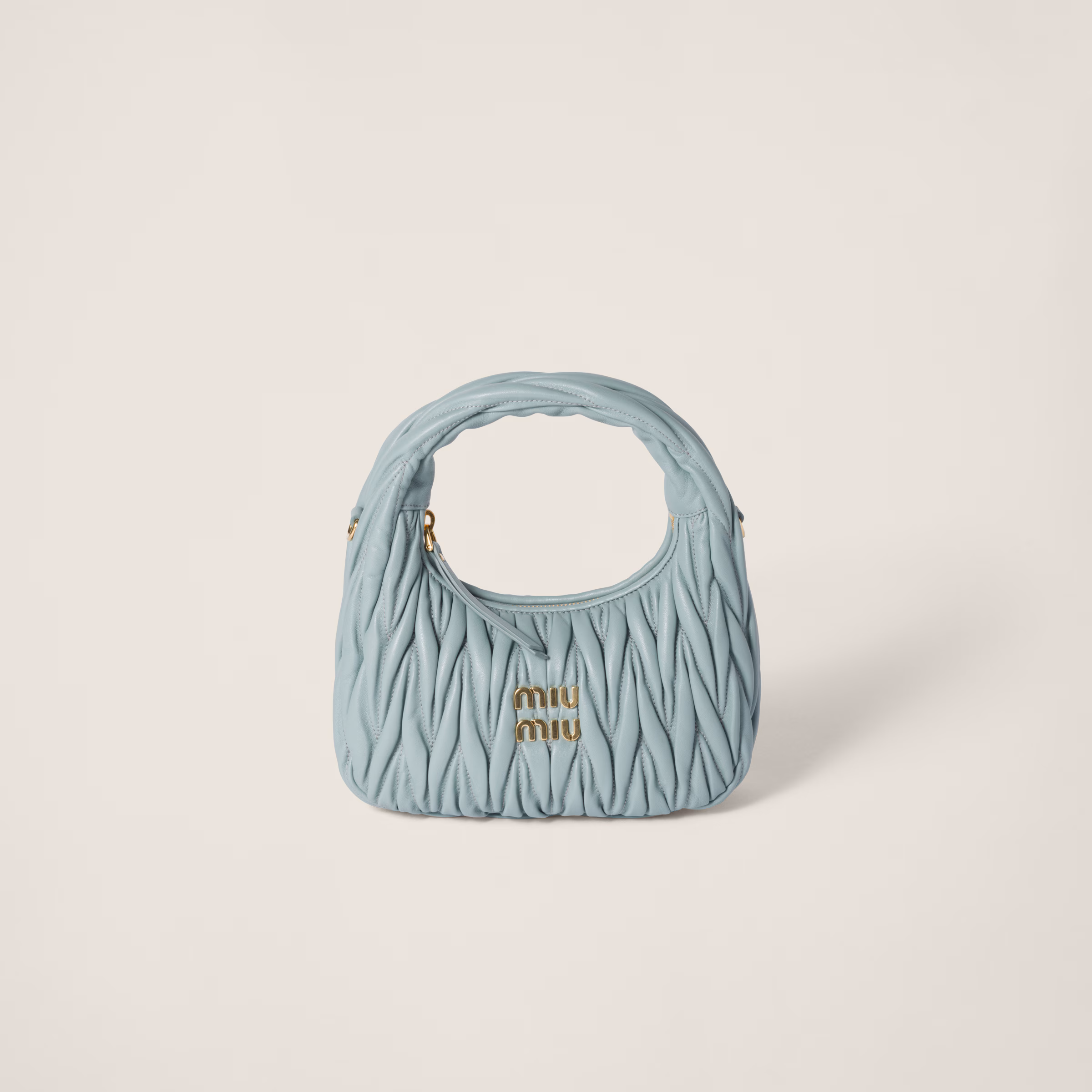 MIUMIU Wander matelassé nappa leather hobo bag