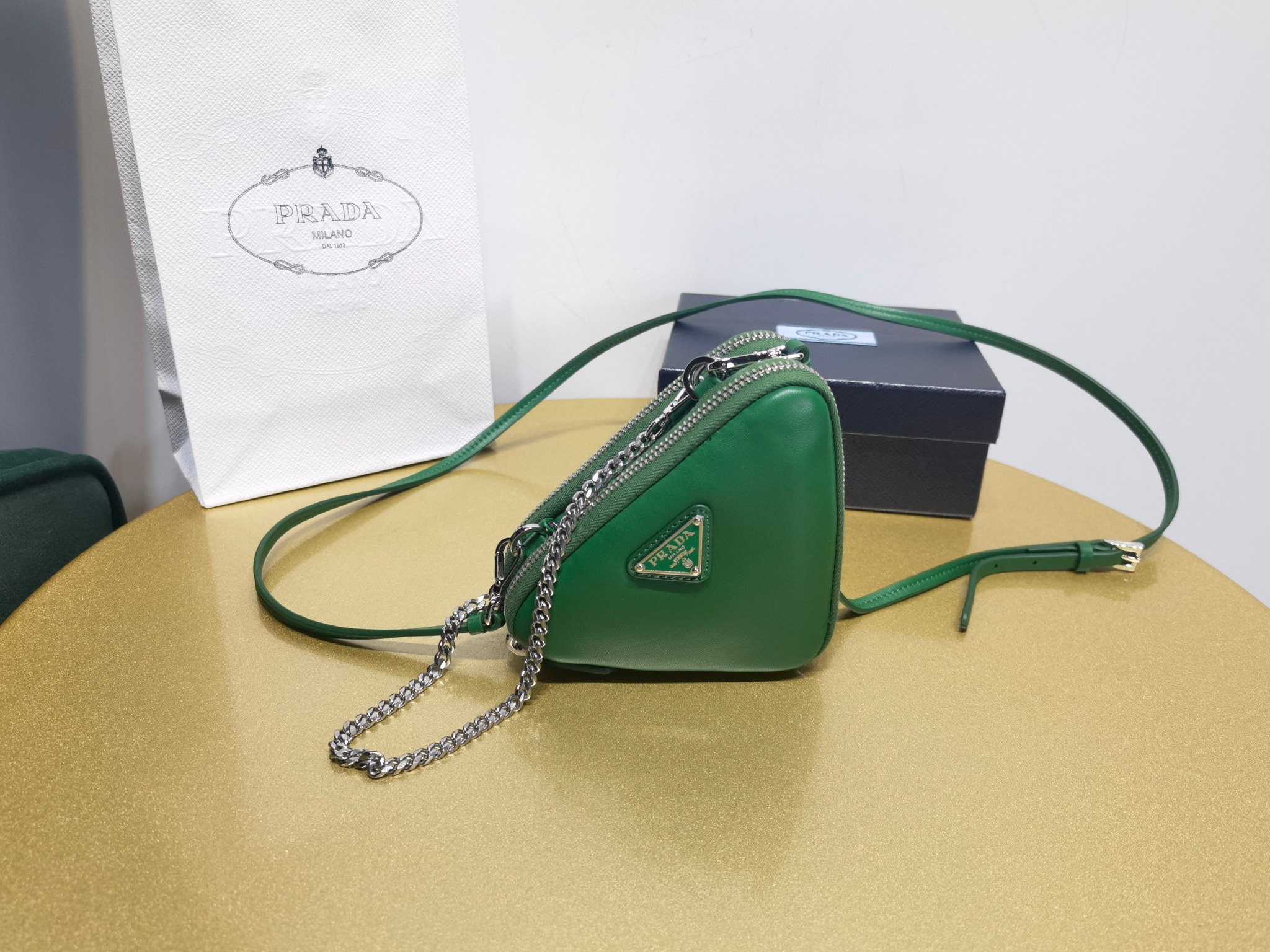Prada leather mini pouch